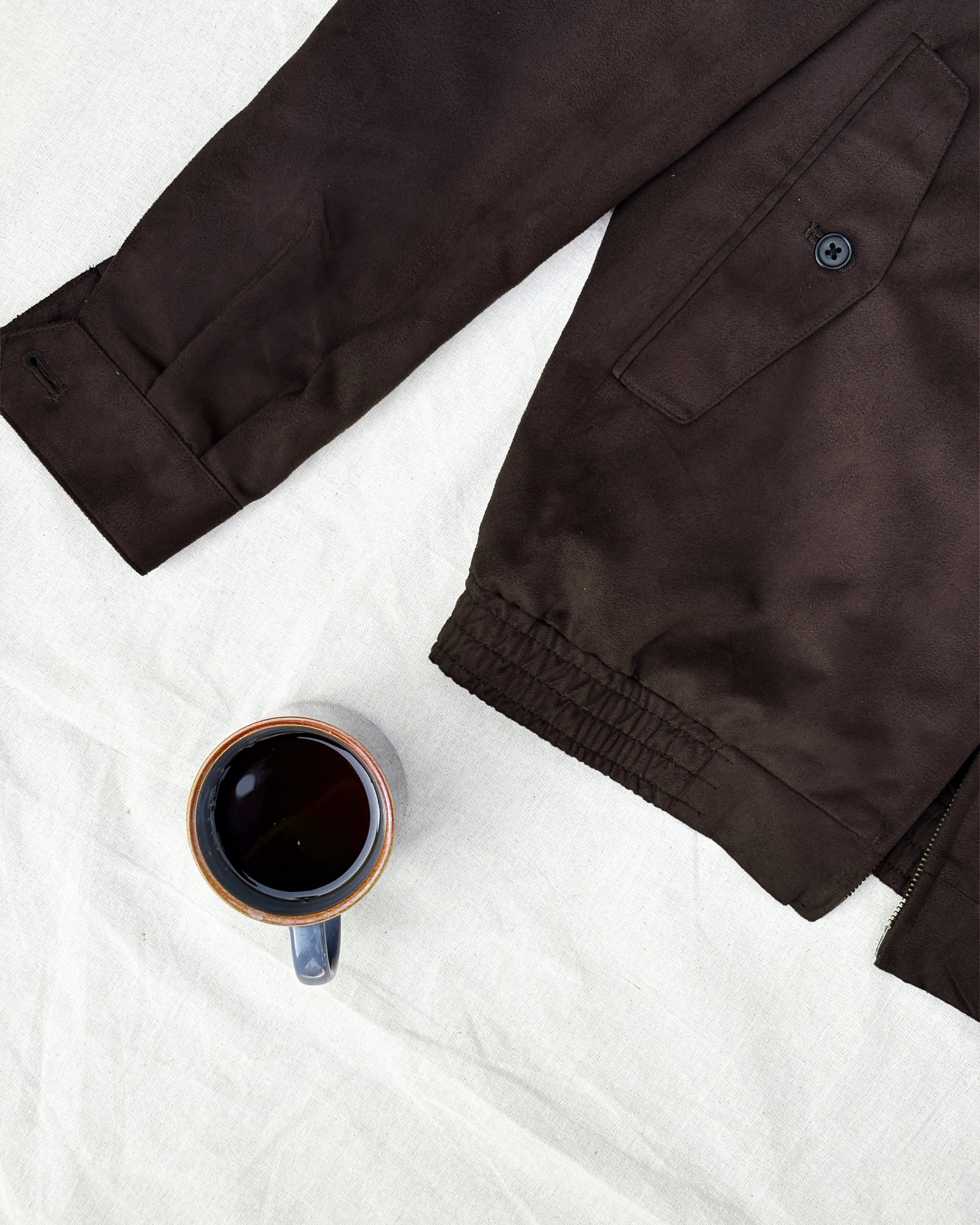 Bare Brown Bomber Jacket with 2 way Zipper - Brown