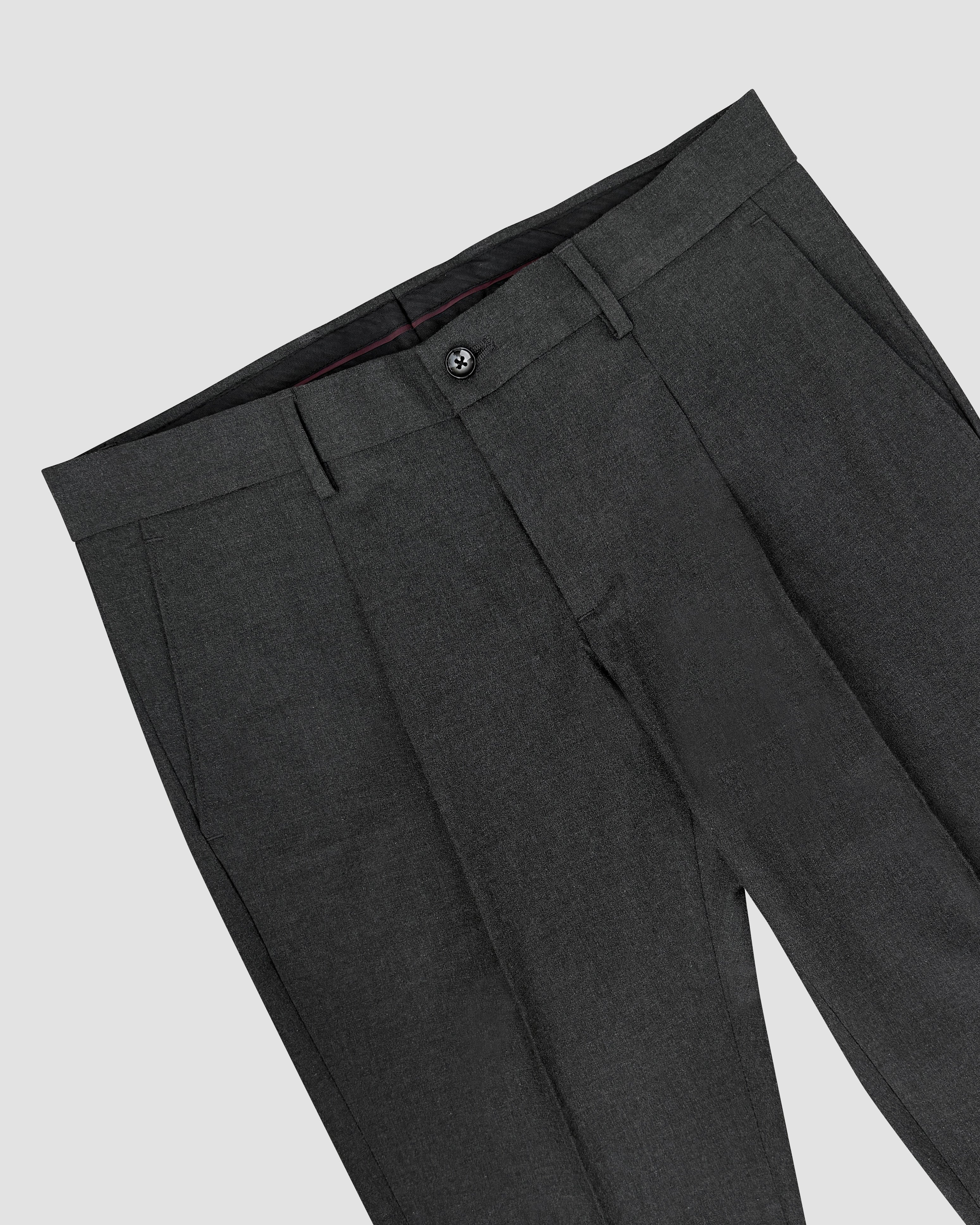 Bare Brown Slim Fit Trouser - Dark Grey
