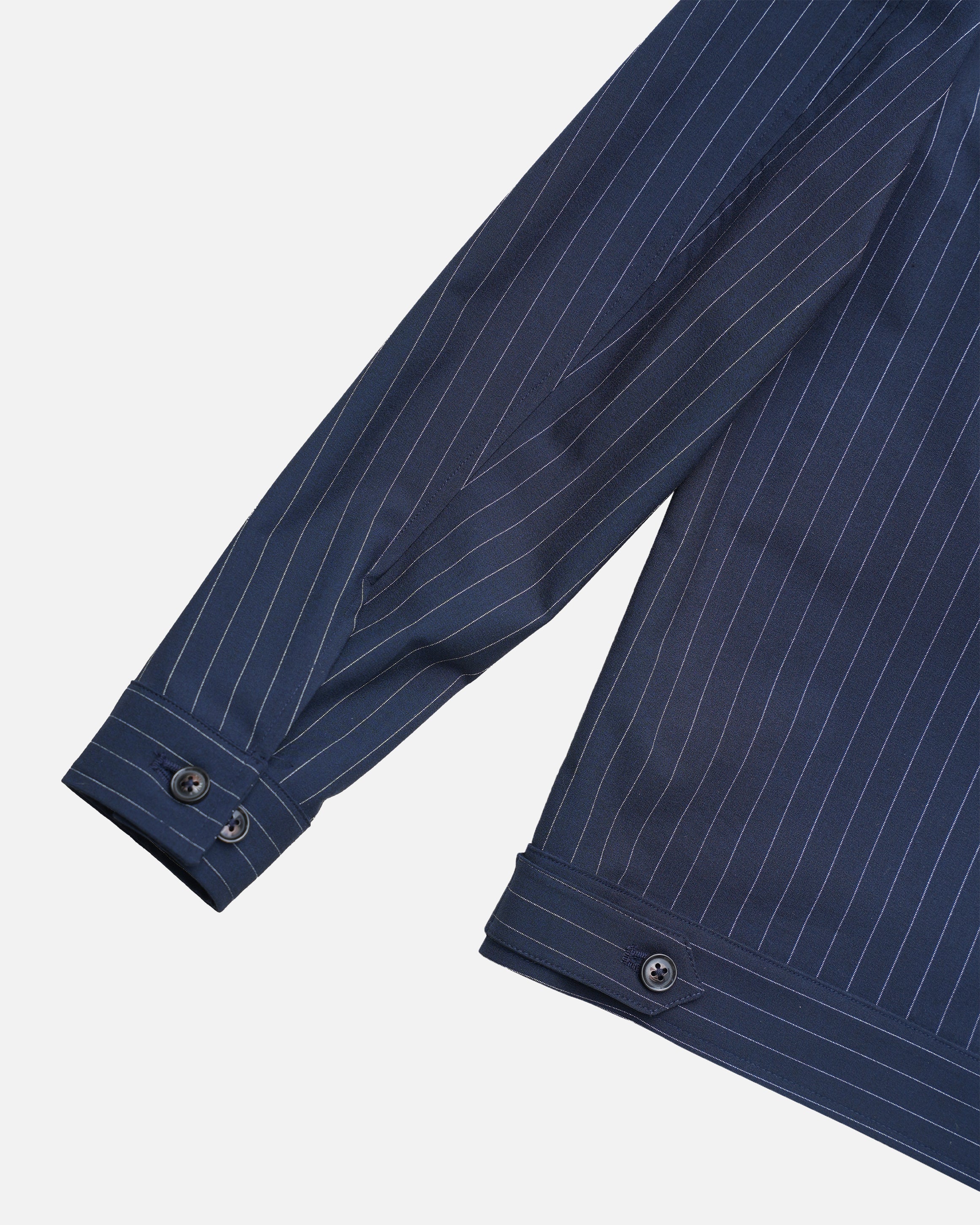 Bare Brown Striped Shacket - Navy