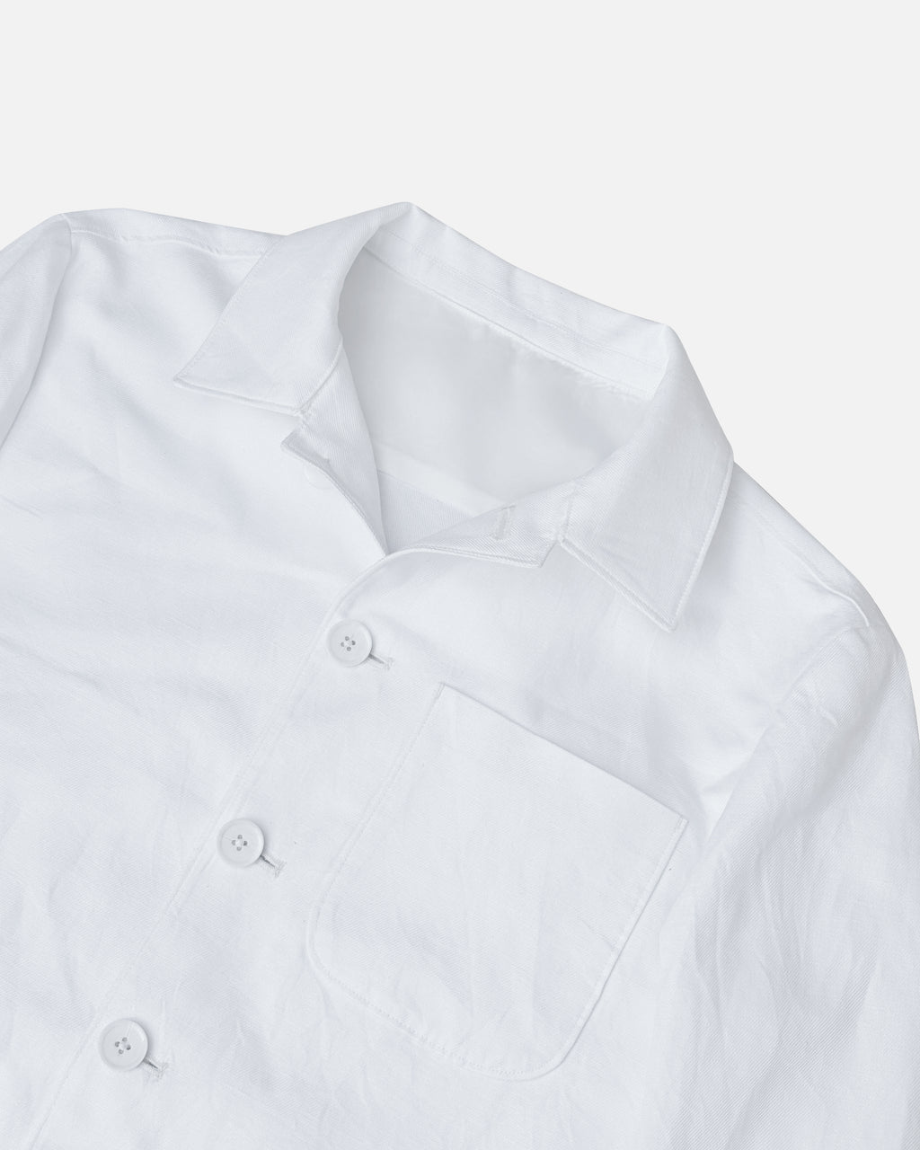Bare Brown Linen Shacket - White