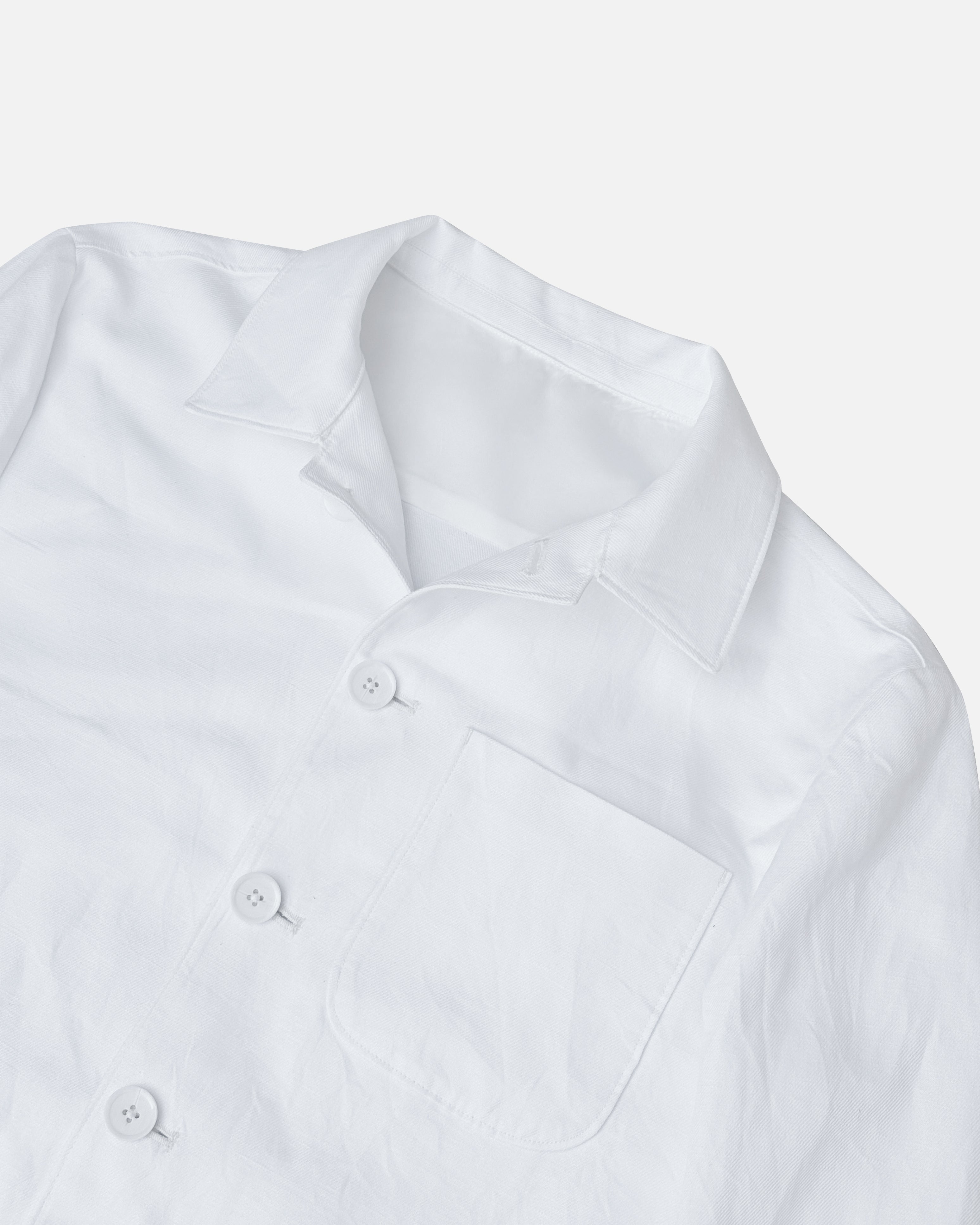 Bare Brown Linen Shacket - White