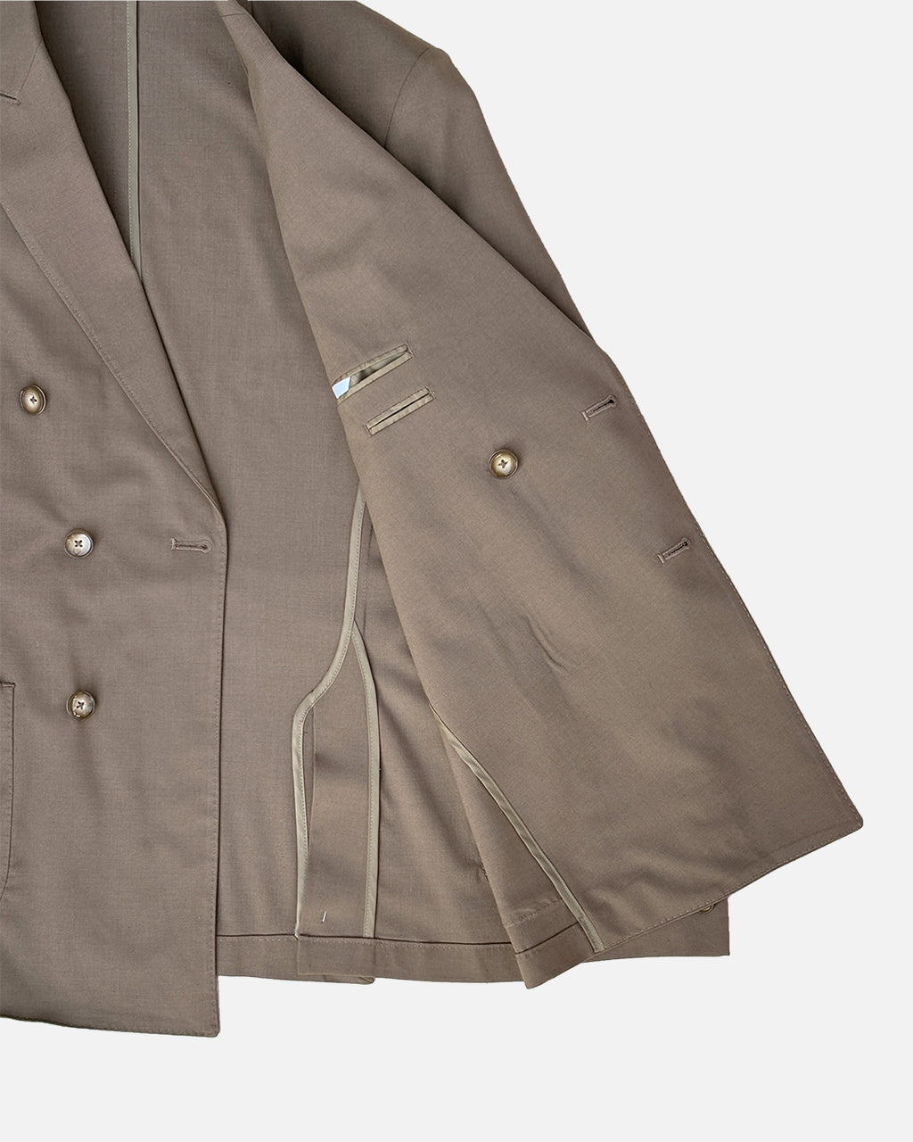 Bare Brown Double Breasted Woven Blazer- Brown