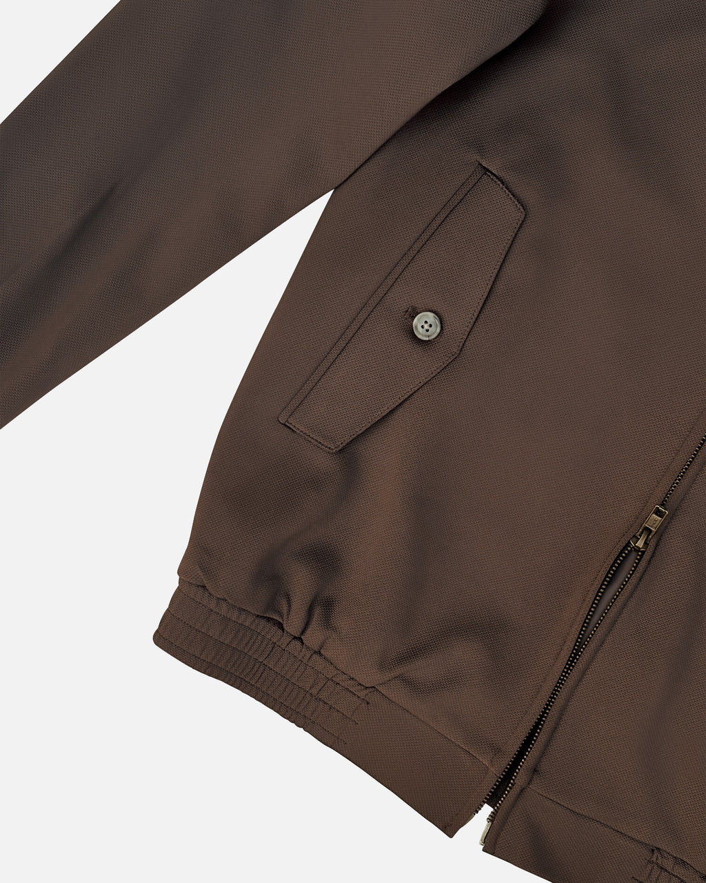 Bare Brown Slim Fit Knit Bomber Jacket - Brown