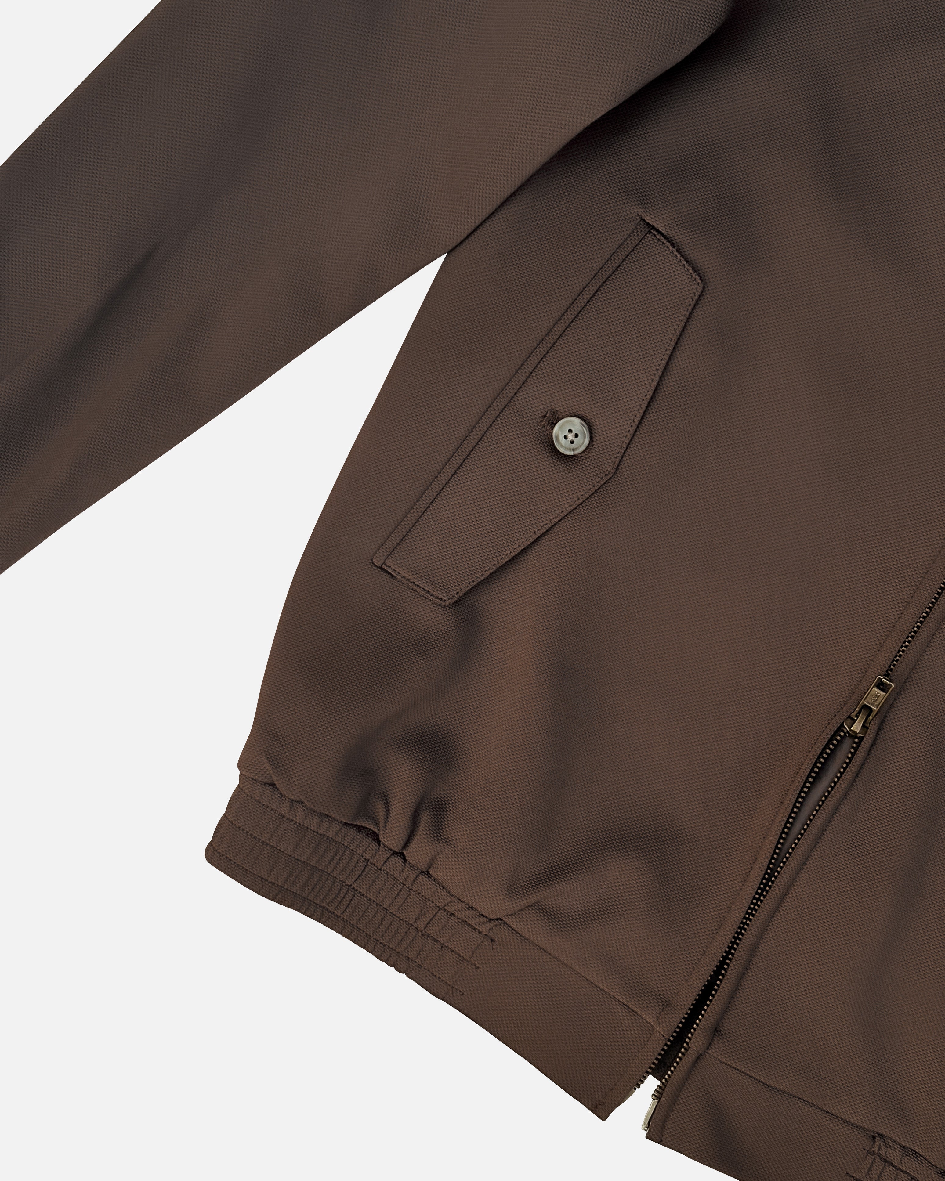 Bare Brown Slim Fit Knit Bomber Jacket - Brown