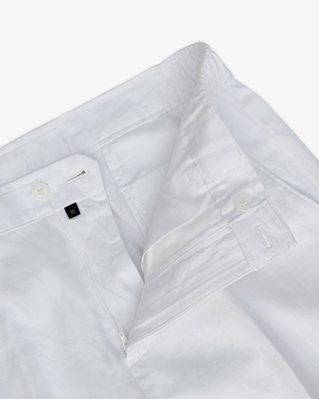 Bare Brown Relax Fit Trouser with Side Elastic - White