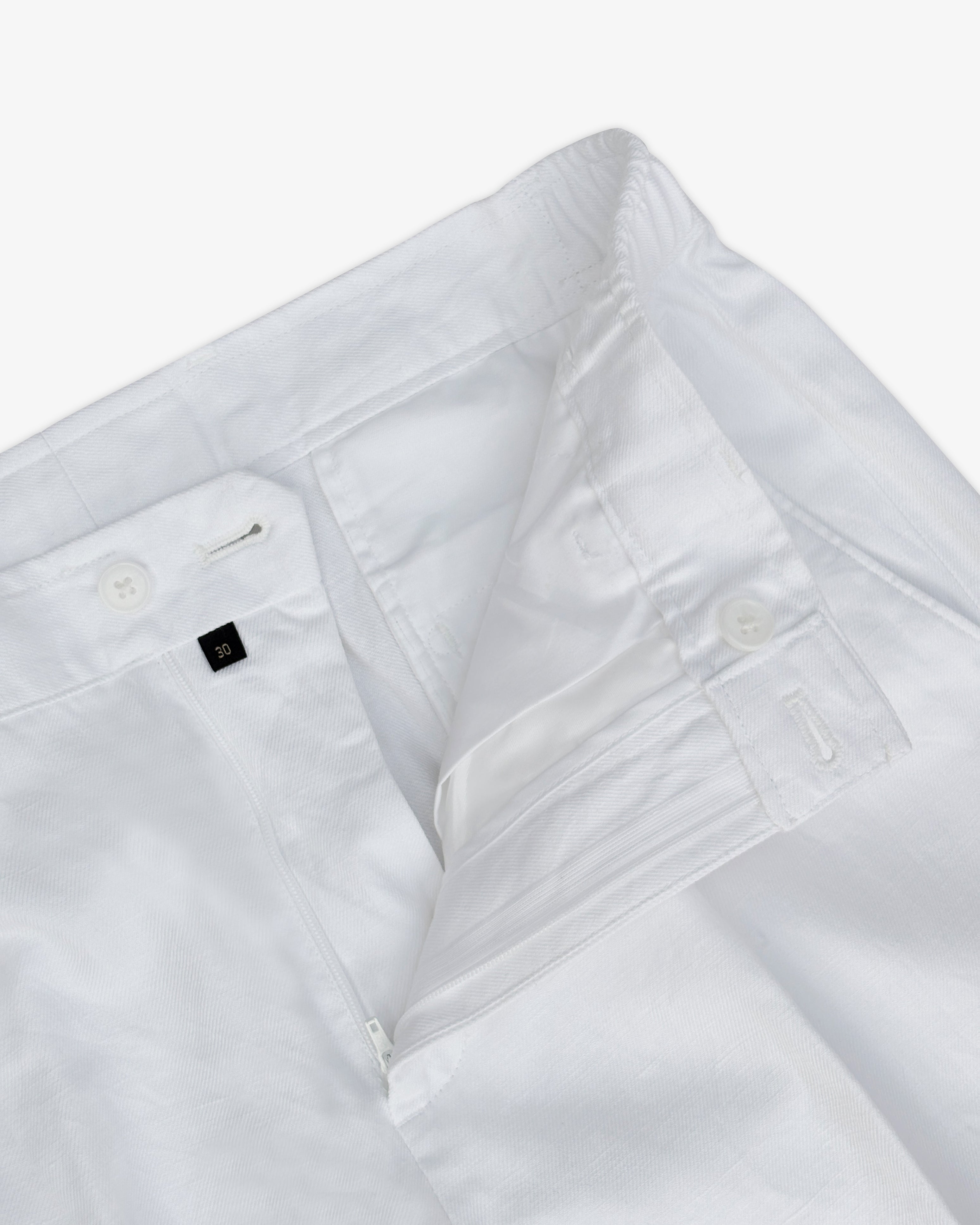 Bare Brown Relax Fit Trouser with Side Elastic - White