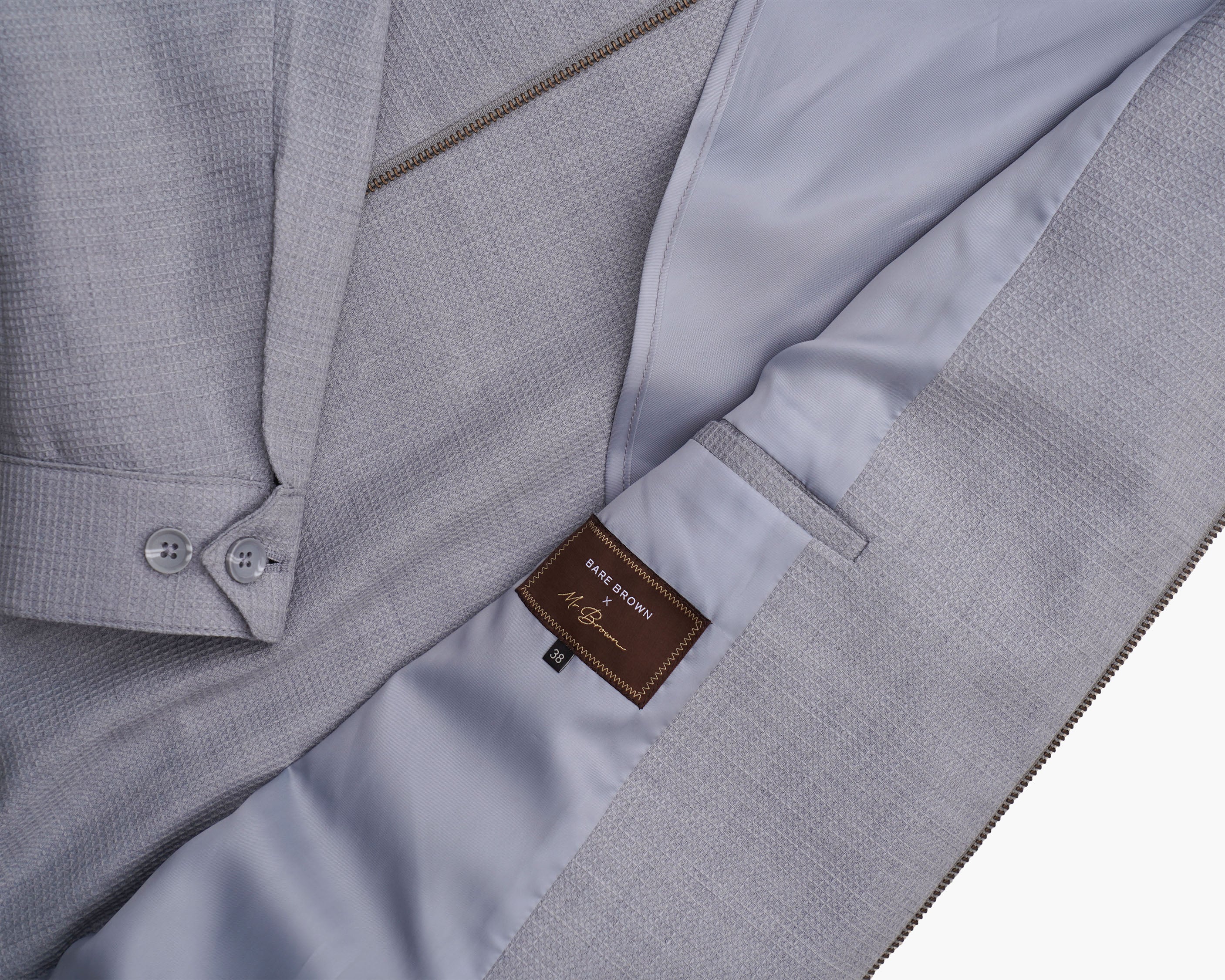 Bare Brown Slim Fit Jacket -Grey