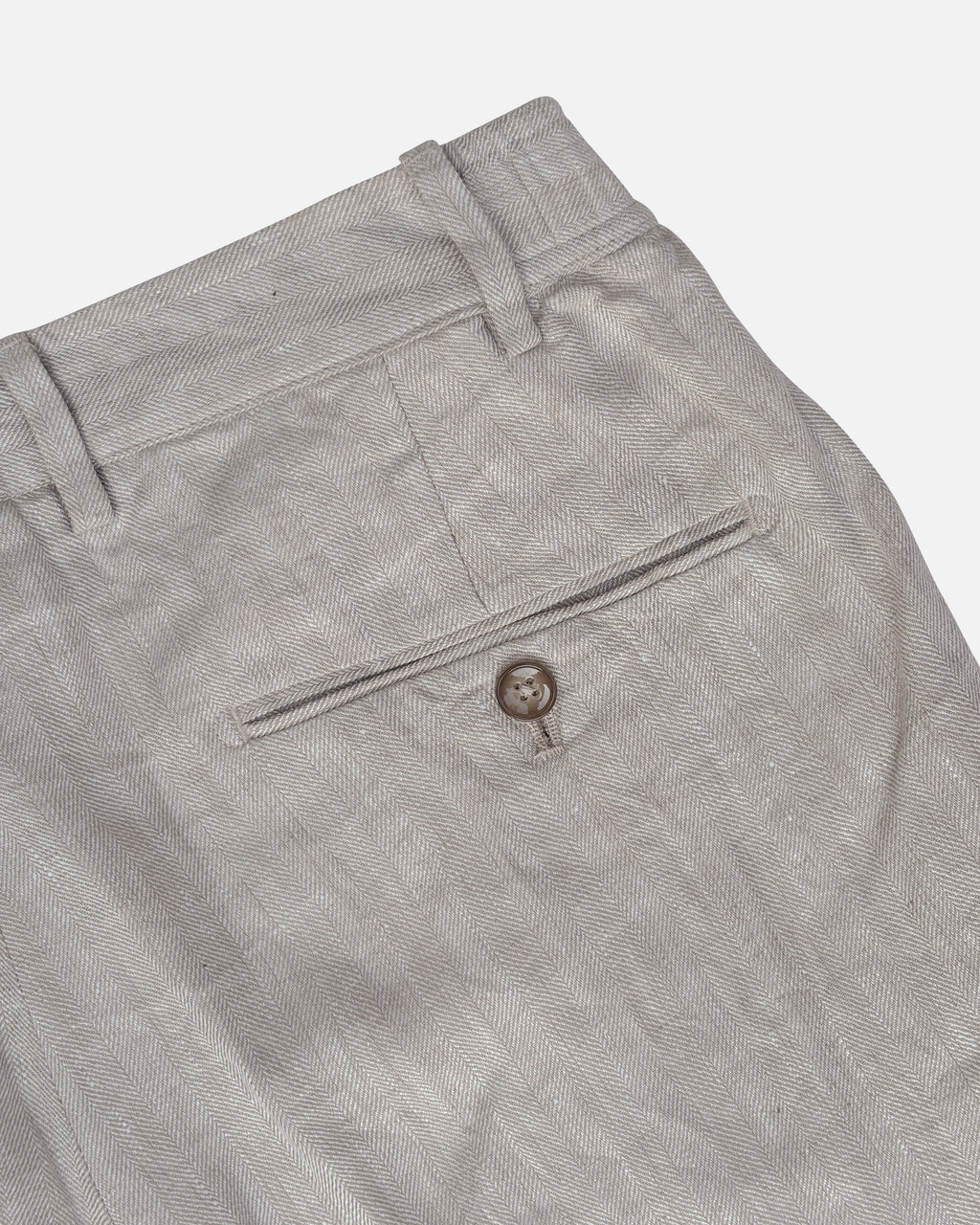 Bare Brown Relax Fit Linen Trouser with side Elastic - Beige