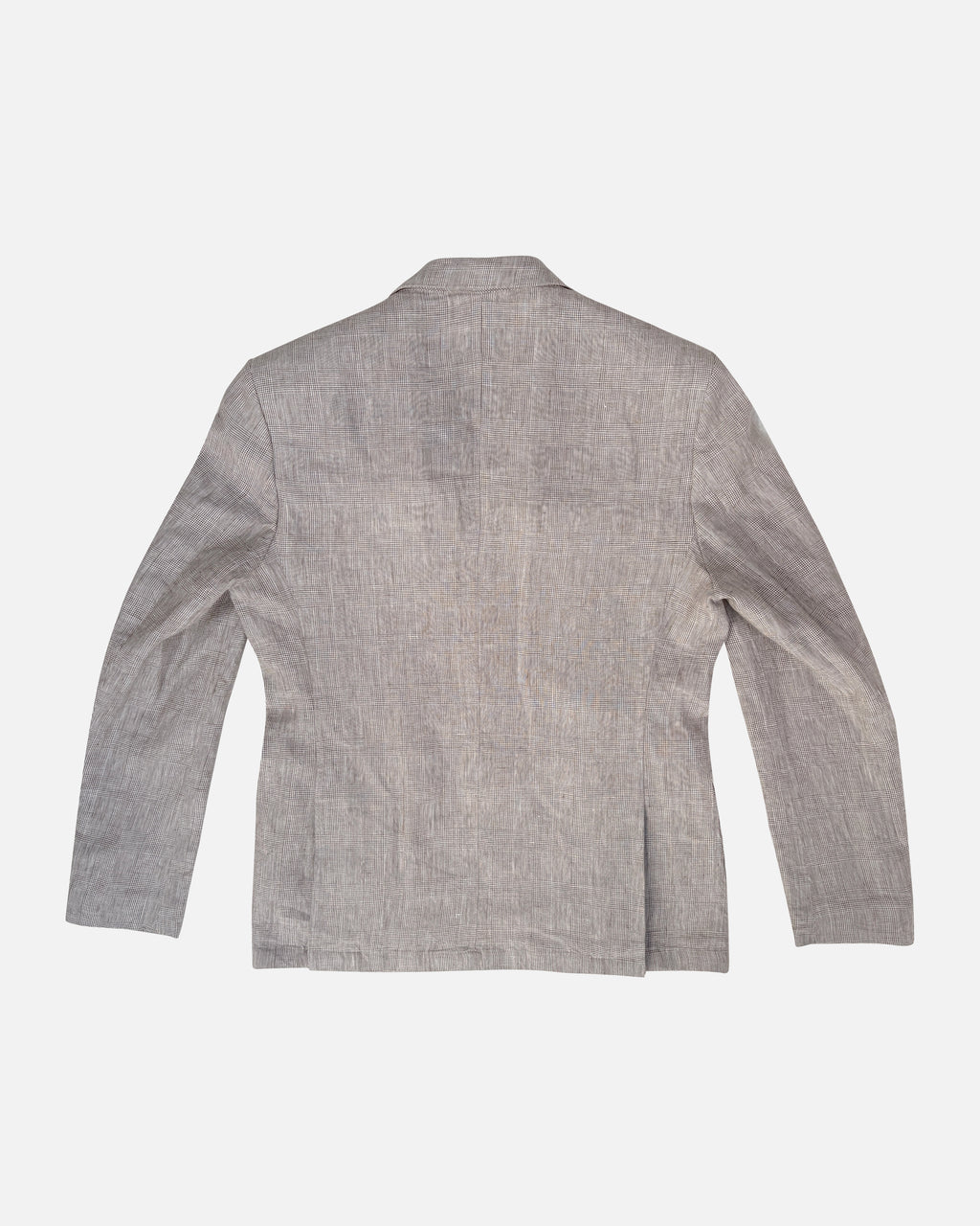 Bare Brown Linen Blazer - Brown Checkered