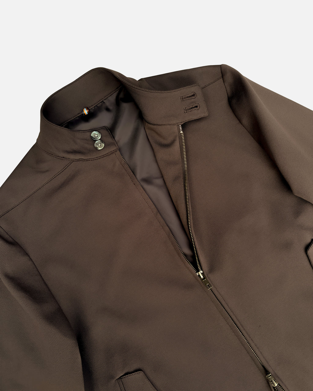 Bare Brown Slim Fit Knit Bomber Jacket - Brown