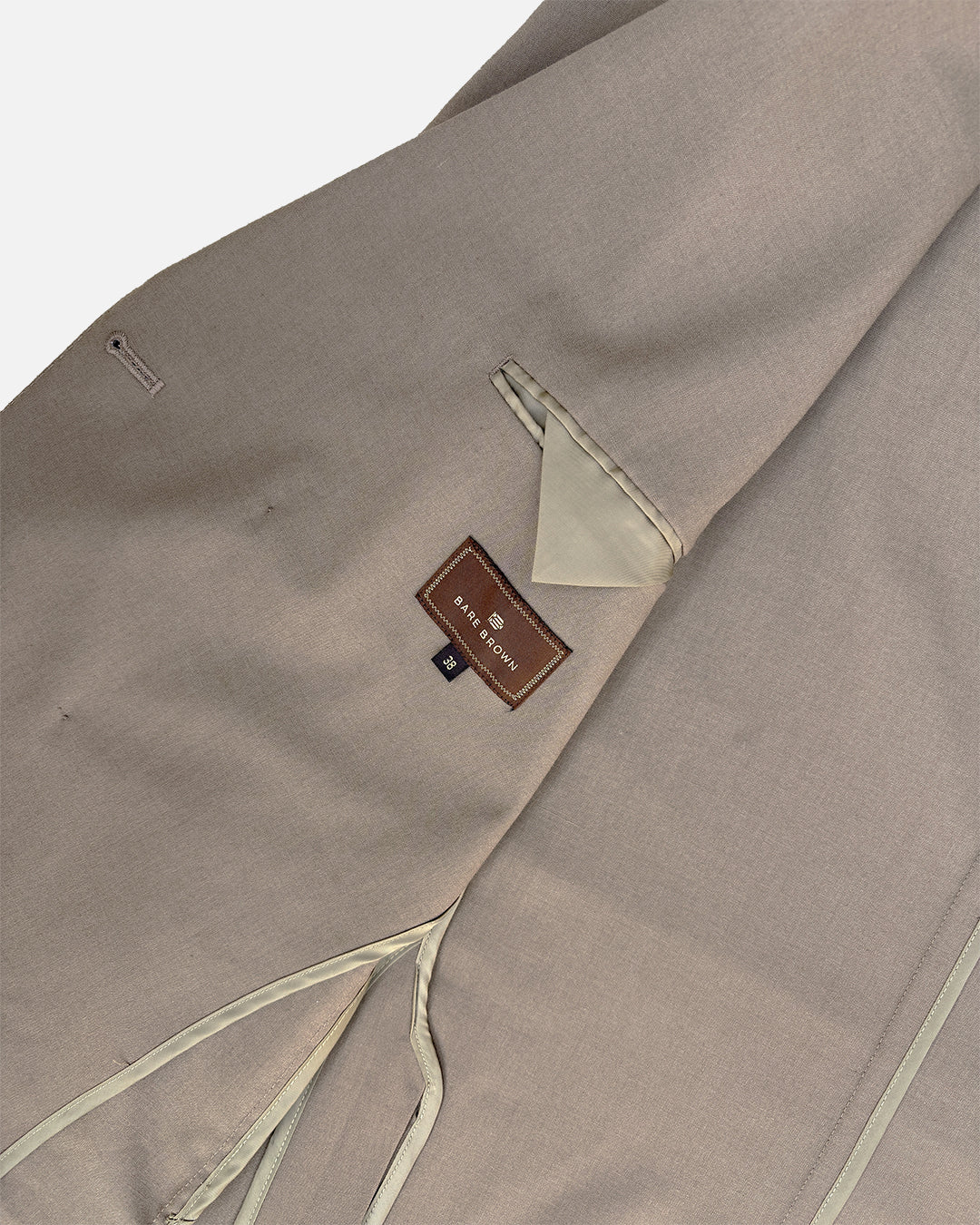 Bare Brown Double Breasted Woven Blazer- Brown
