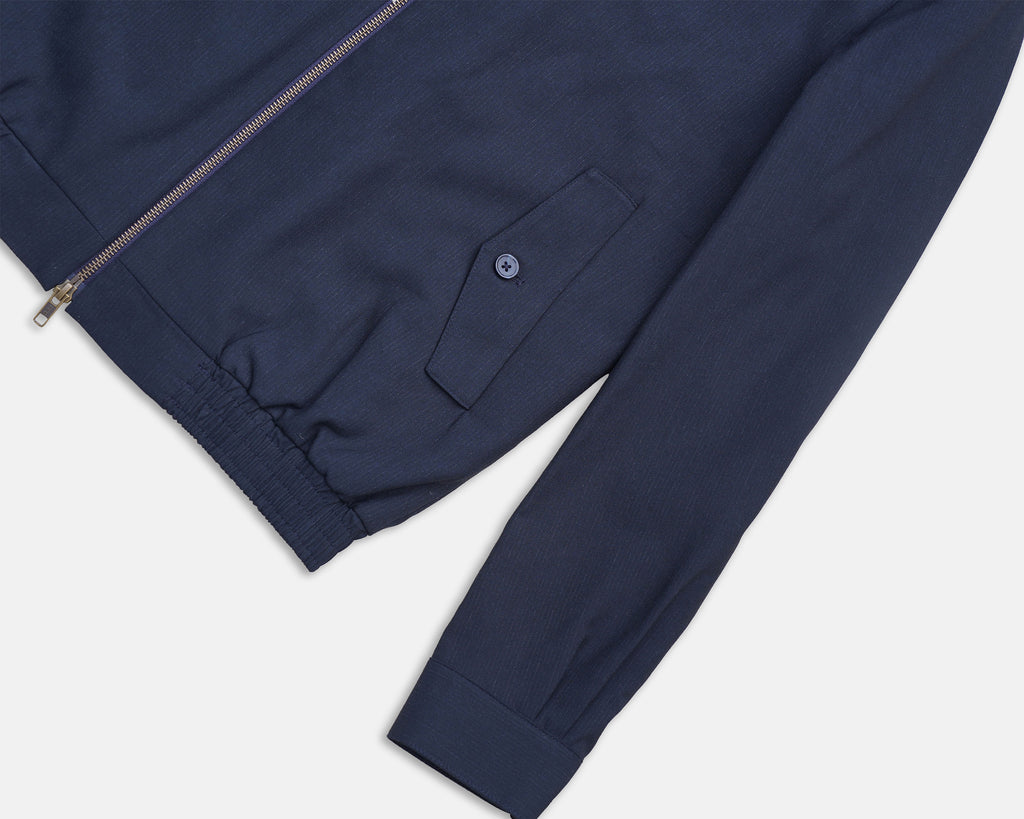 Bare Brown Stripe Harrington Jacket - Navy