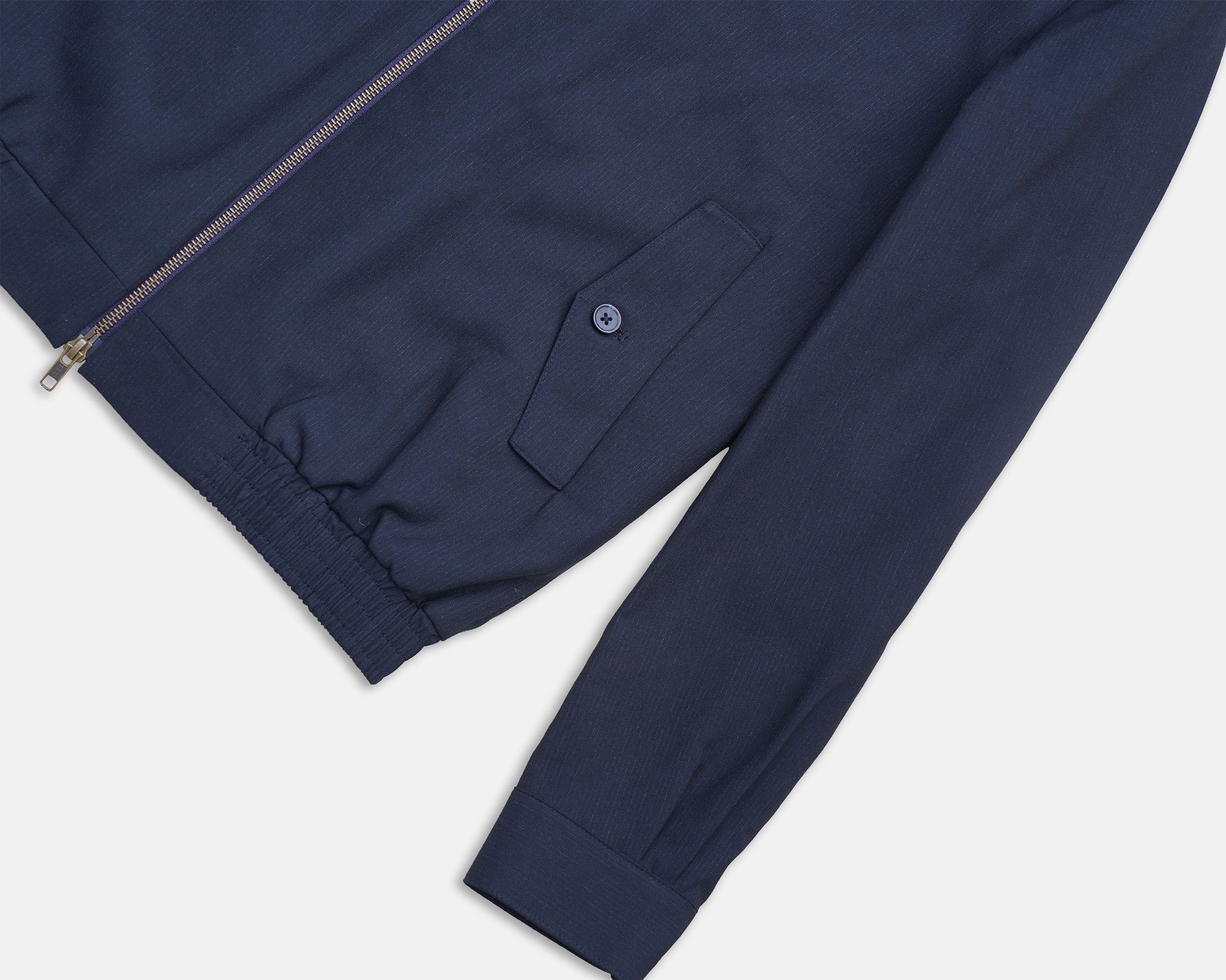 Bare Brown Stripe Harrington Jacket - Navy