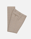 Bare Brown Slim Fit Check Trouser - Light Brown