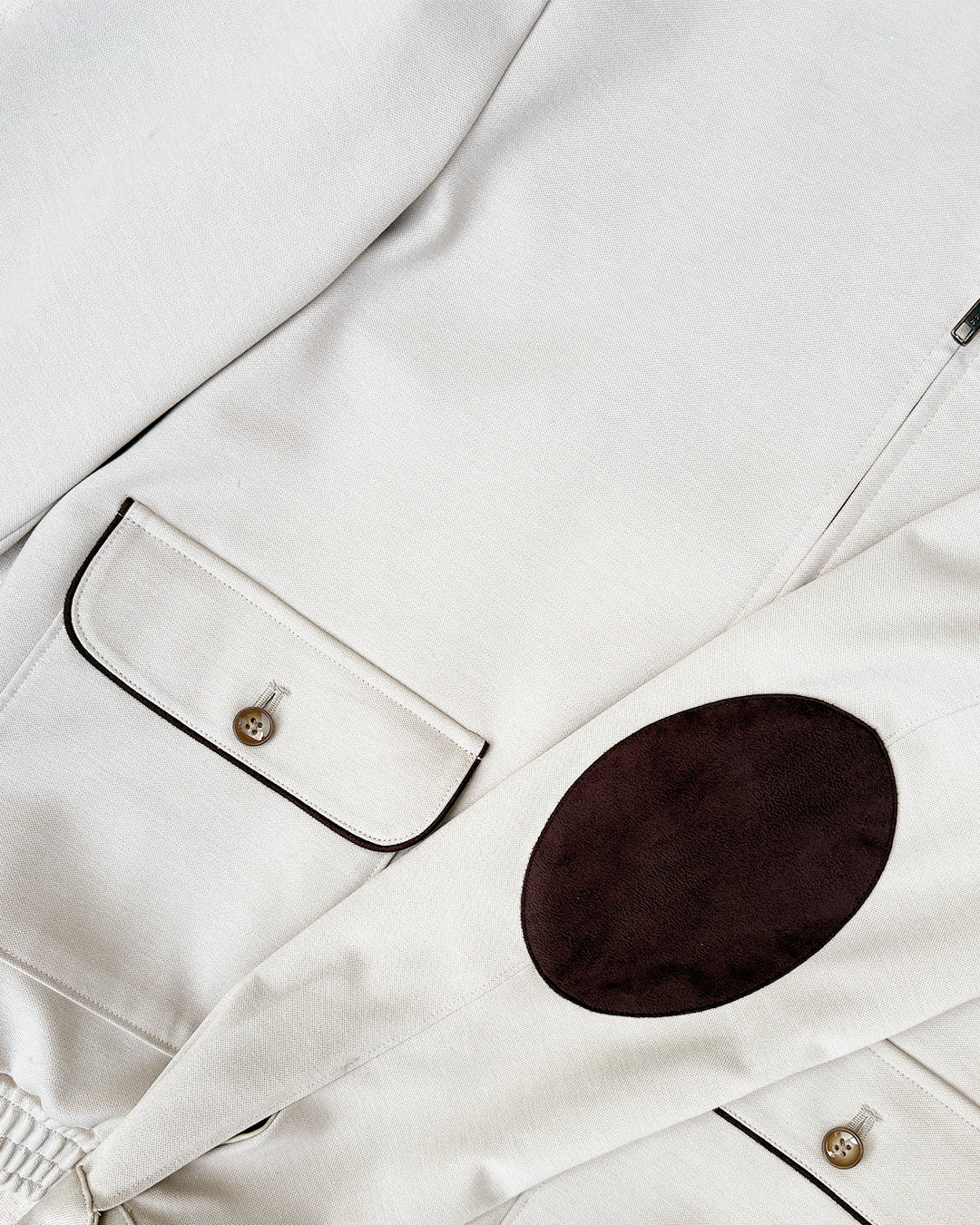 Bare Brown Slim Fit Jacket with Suede Detailing & Elbow Patch - Beige