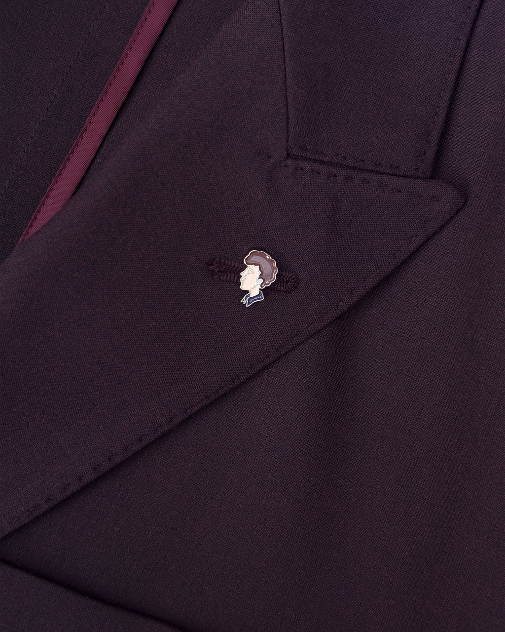 Bare Brown Double Breasted Woven Blazer- Wine