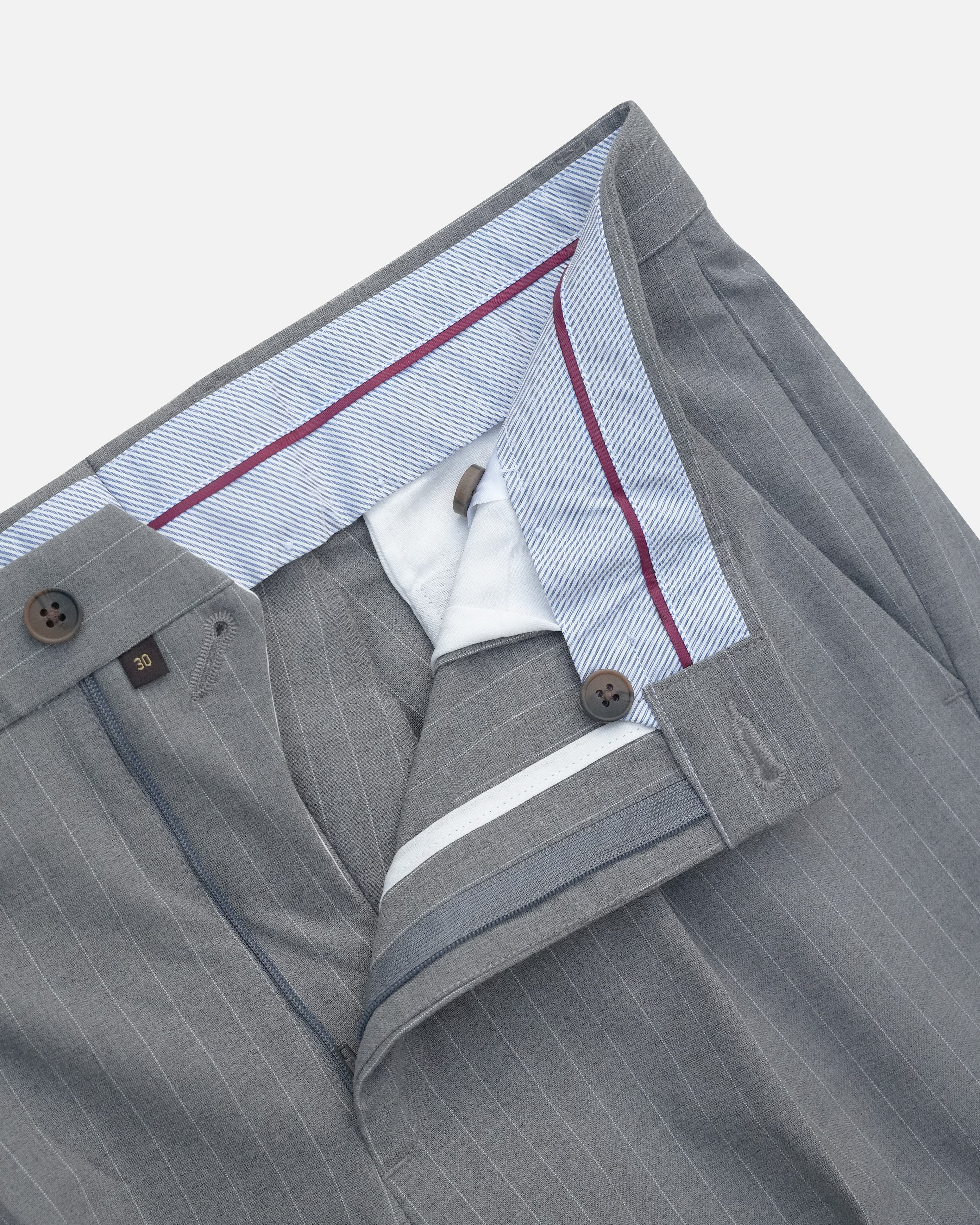 Bare Brown Relax Fit  Stripe Trouser - Grey