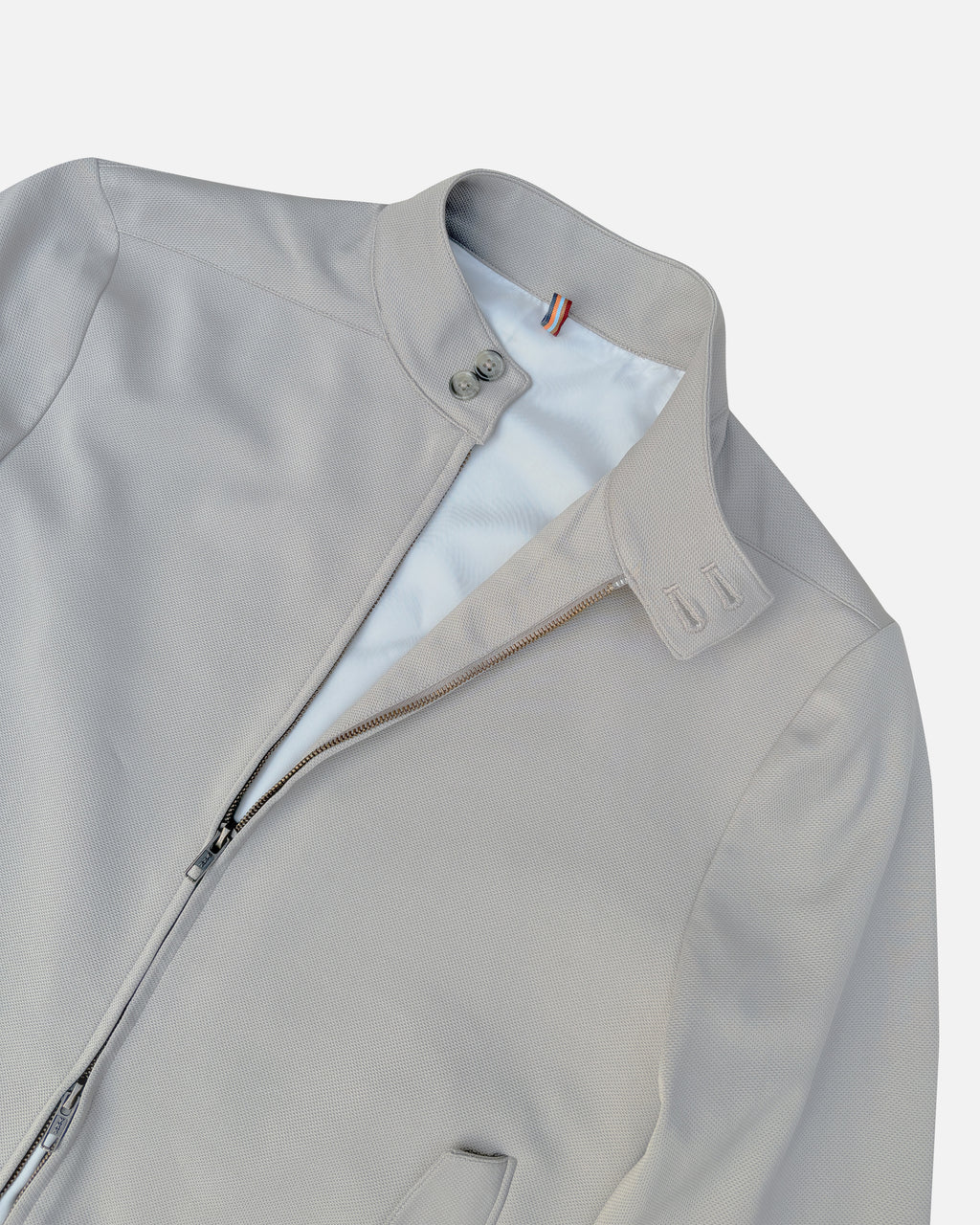 Bare Brown Slim Fit Knit Bomber Jacket - Taupe