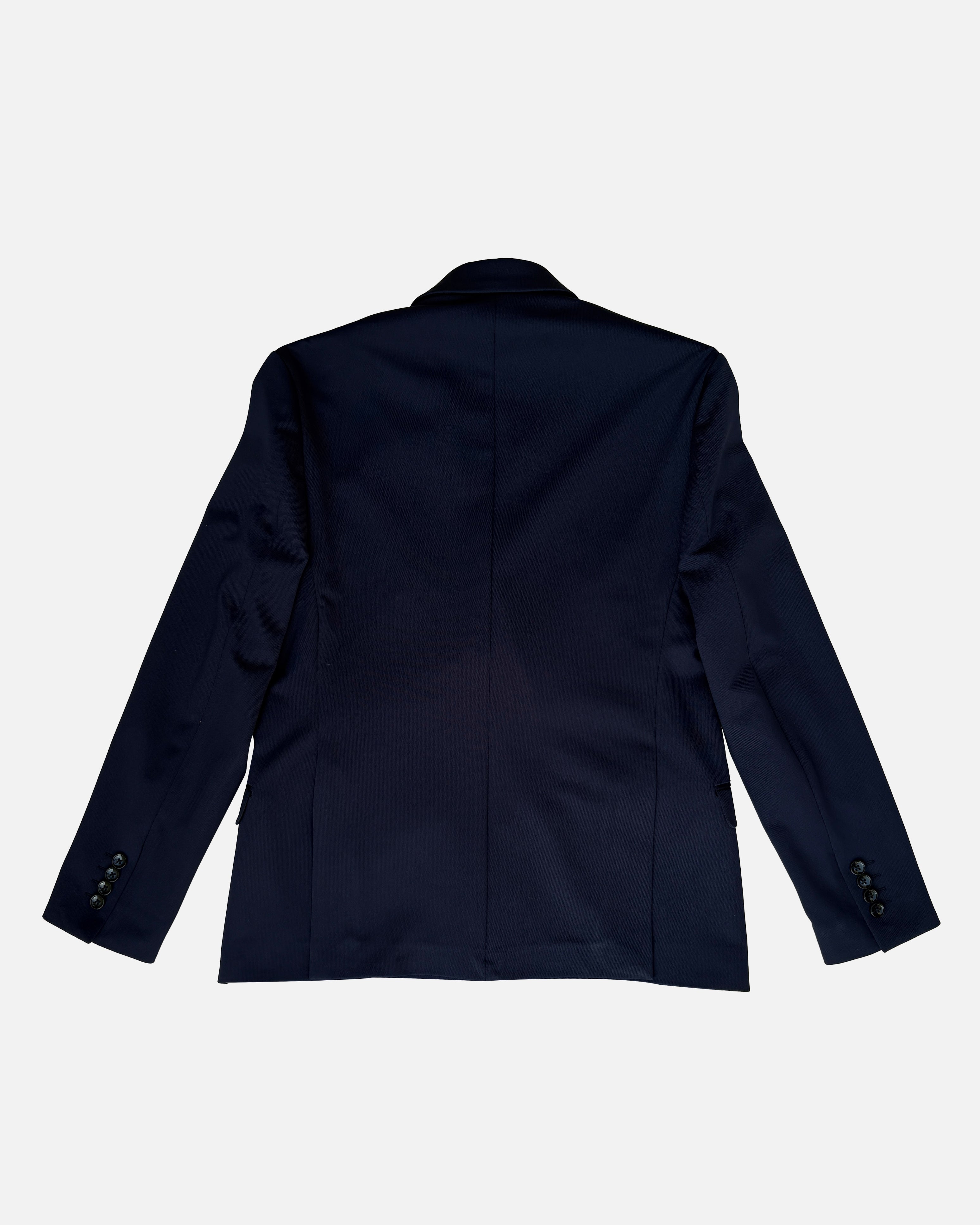 Bare Brown Double Breasted Knit Blazer - Navy
