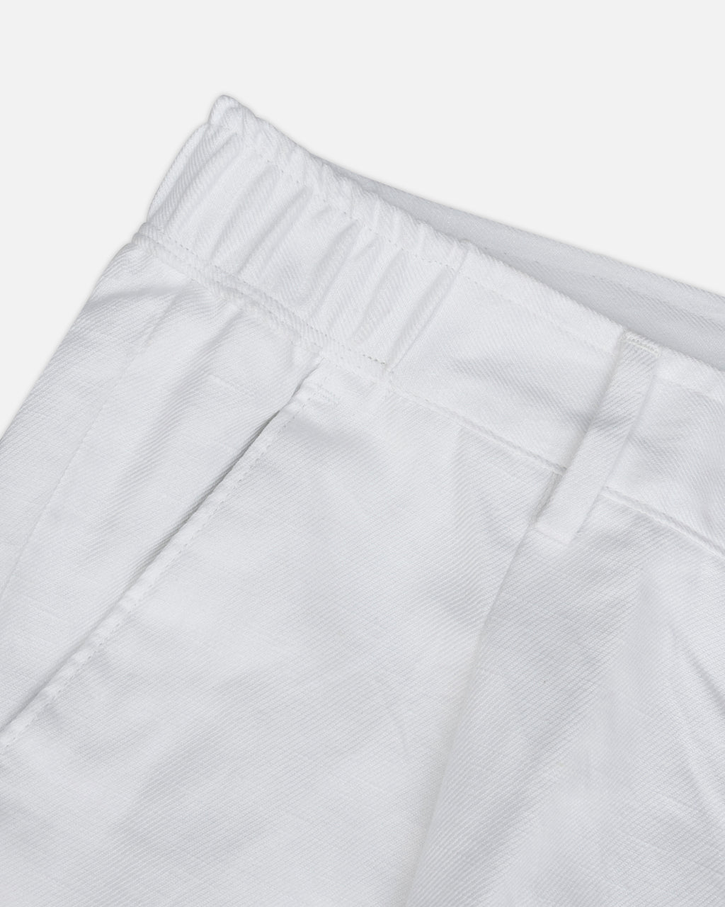 Bare Brown Relax Fit Trouser with Side Elastic - White