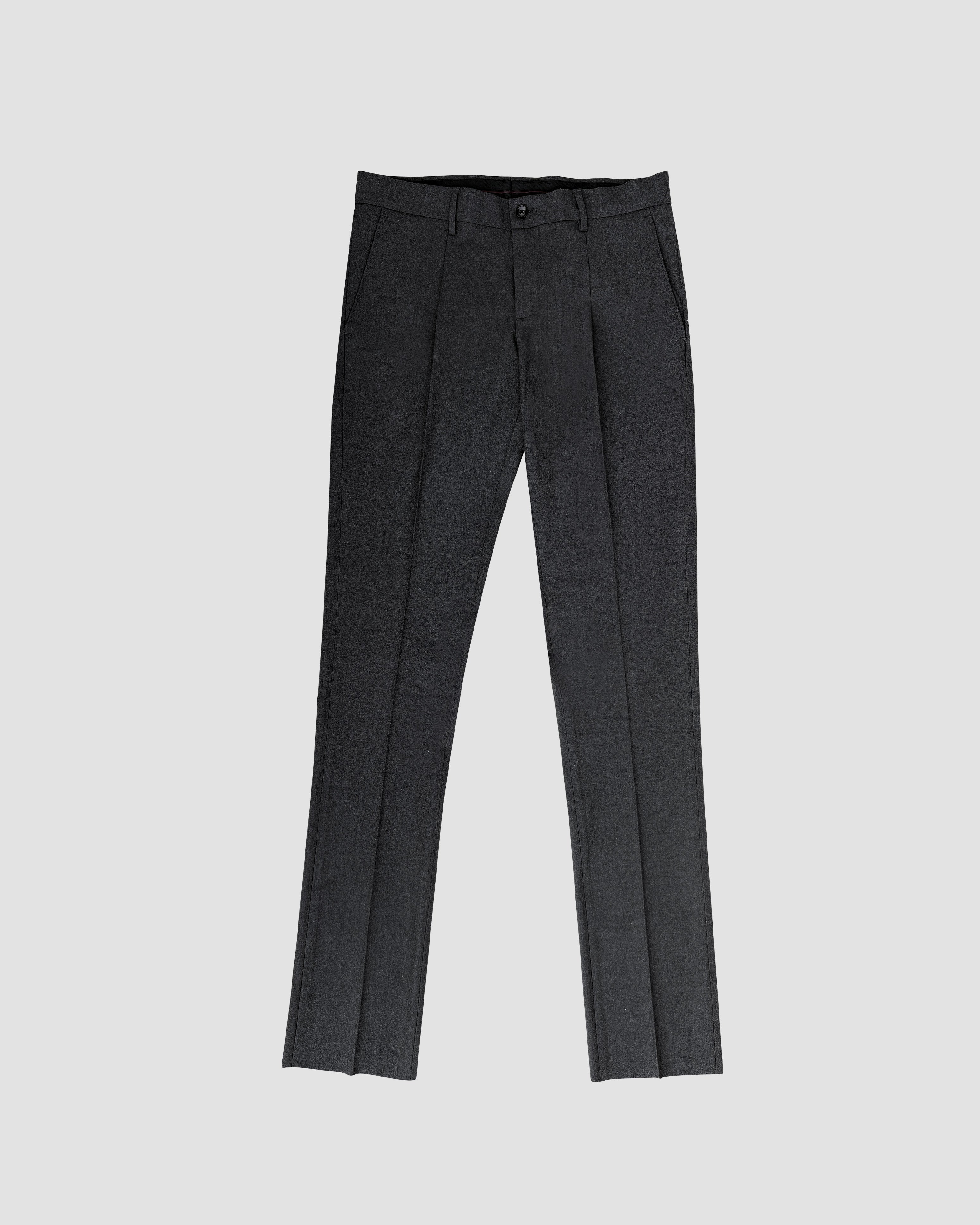 Bare Brown Slim Fit Trouser - Dark Grey
