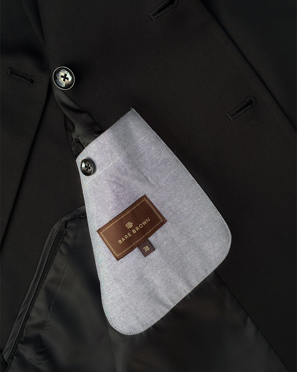 Bare Brown Double Breasted Knit Blazer - Black