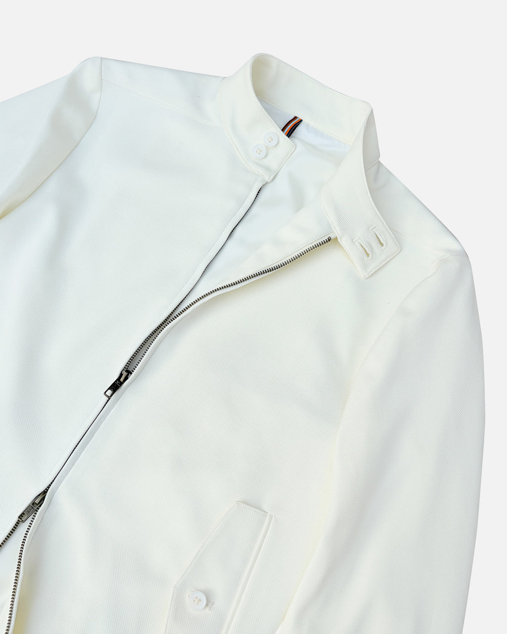 Bare Brown Slim Fit Knit Bomber Jacket - Off White