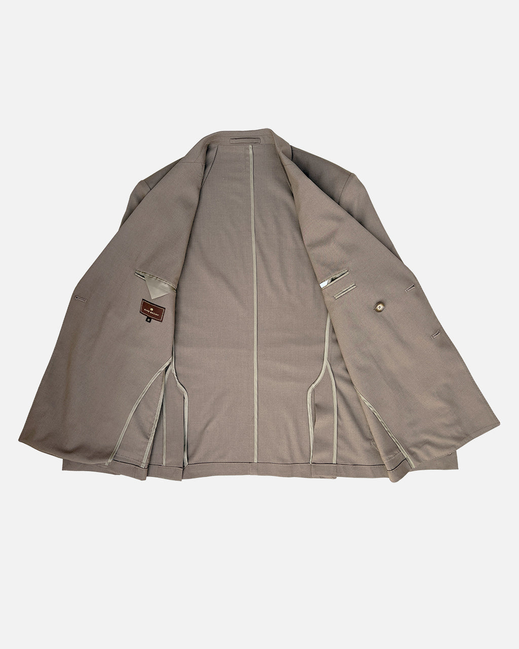 Bare Brown Double Breasted Woven Blazer- Brown