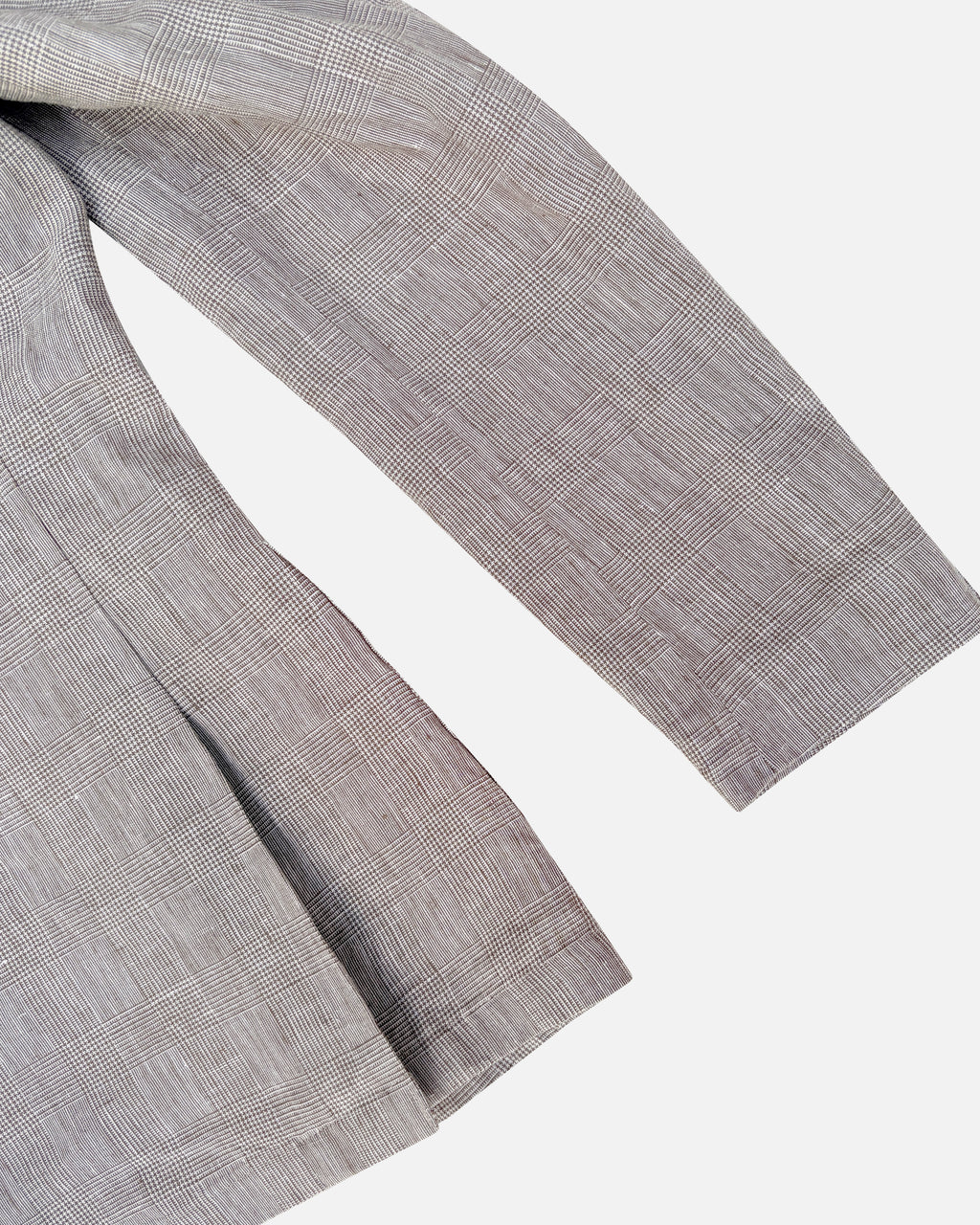 Bare Brown Linen Blazer - Brown Checkered