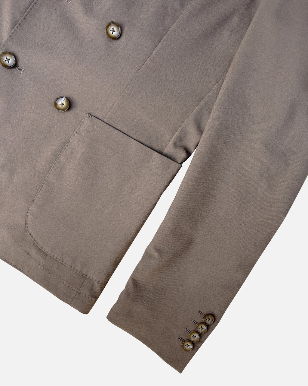 Bare Brown Double Breasted Woven Blazer- Brown