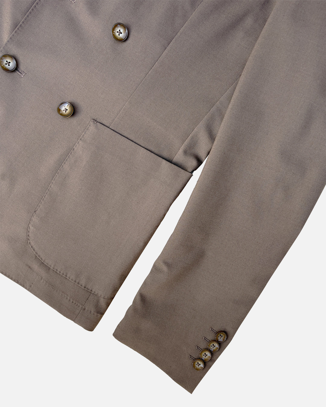 Bare Brown Double Breasted Woven Blazer- Brown