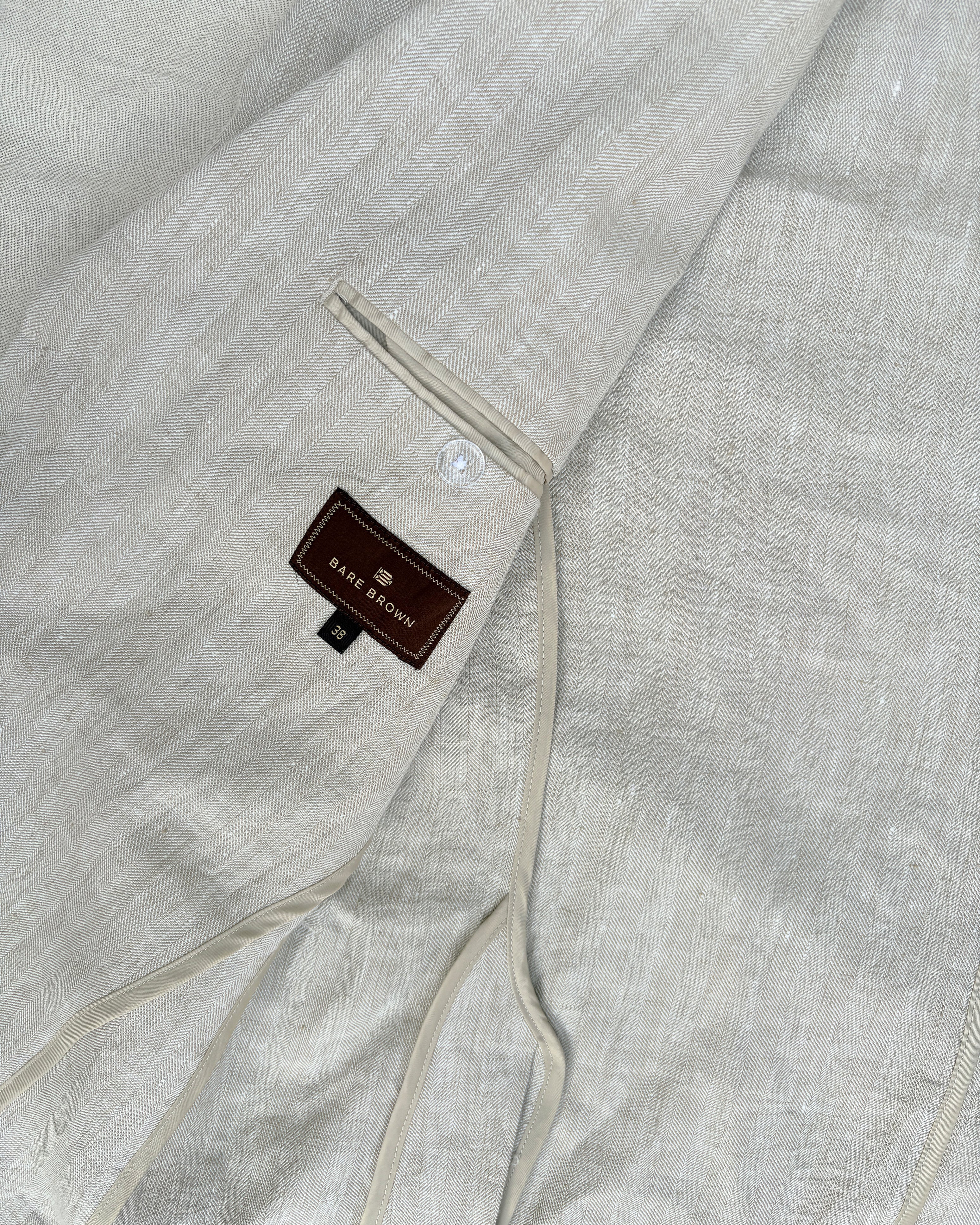 Bare Brown Linen Blazer - Beige