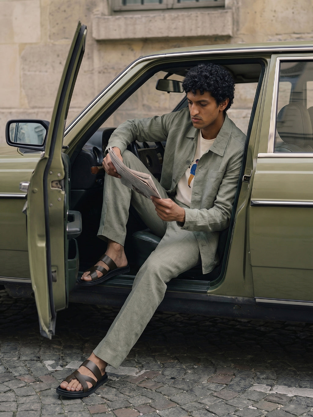 Bare Brown Linen Shacket - Olive