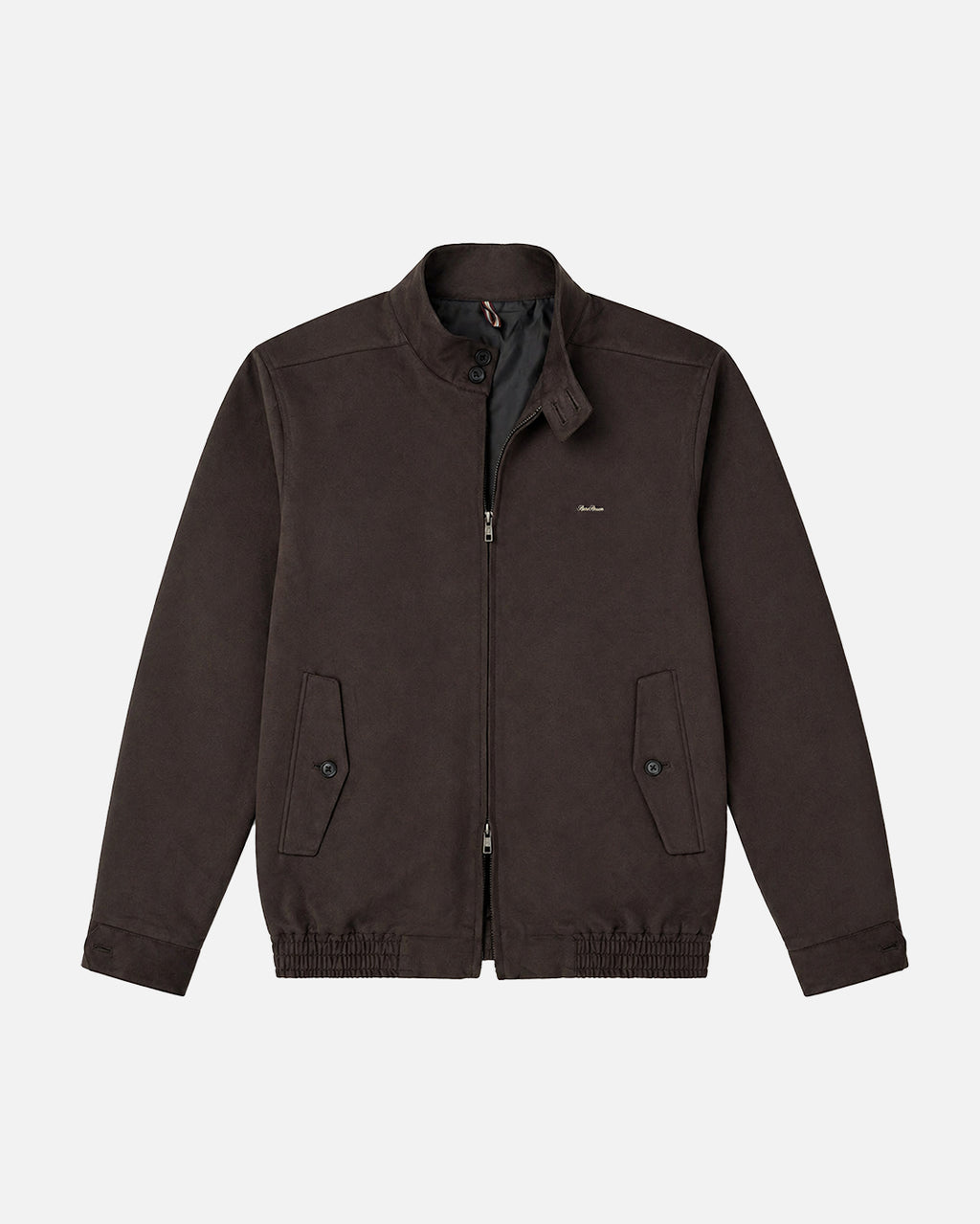 Bare Brown Suede Bomber Jacket with 2 way Zipper - Brown
