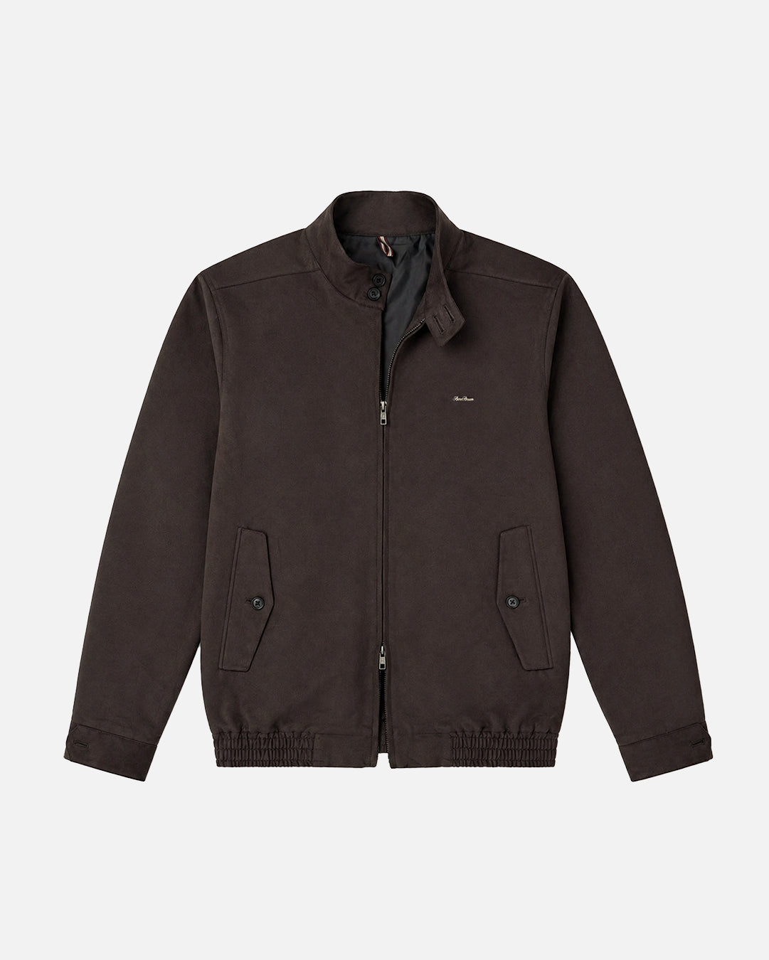 Bare Brown Suede Bomber Jacket with 2 way Zipper - Brown
