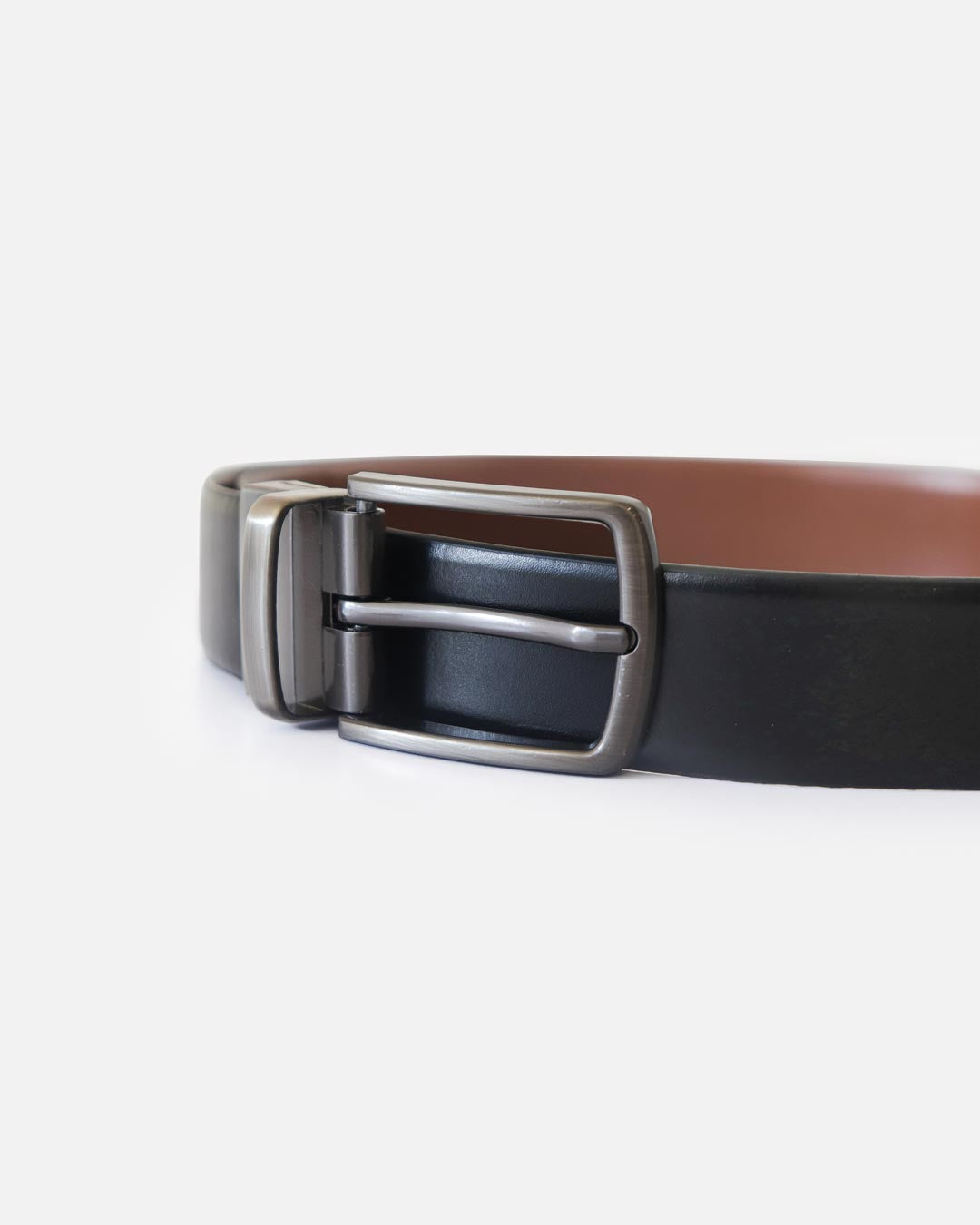 Men's Reversible Solid Genuine Leather Belt - Black & Tan