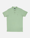 Bare Brown Light Green Slim Fit Lightweight Polo T-Shirt