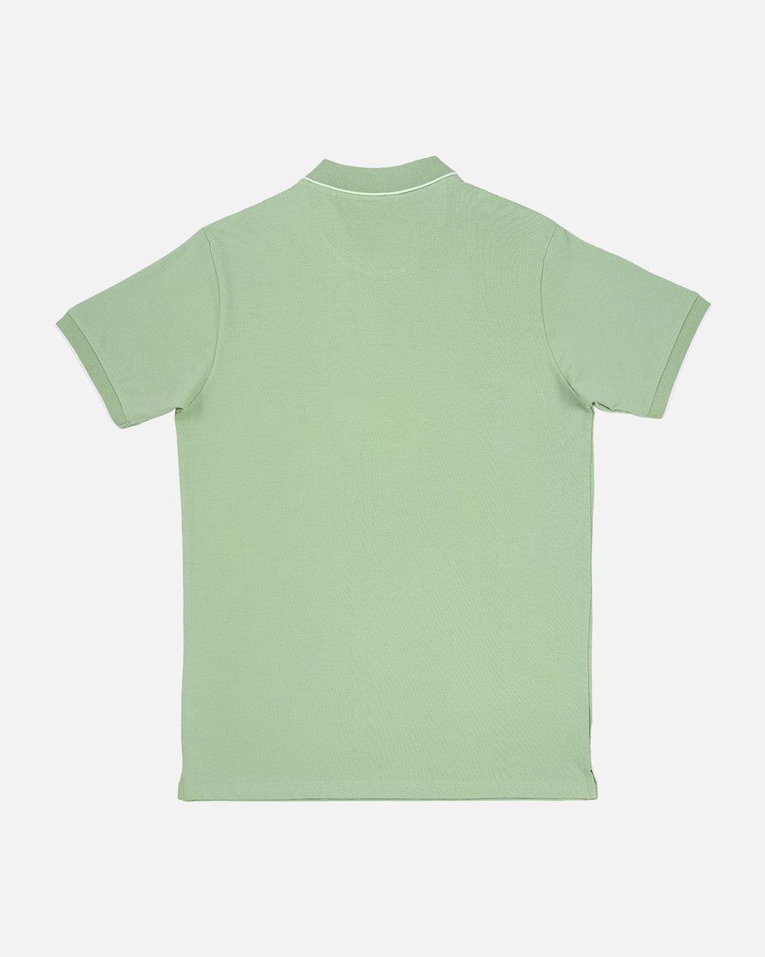 Bare Brown Light Green Slim Fit Lightweight Polo T-Shirt