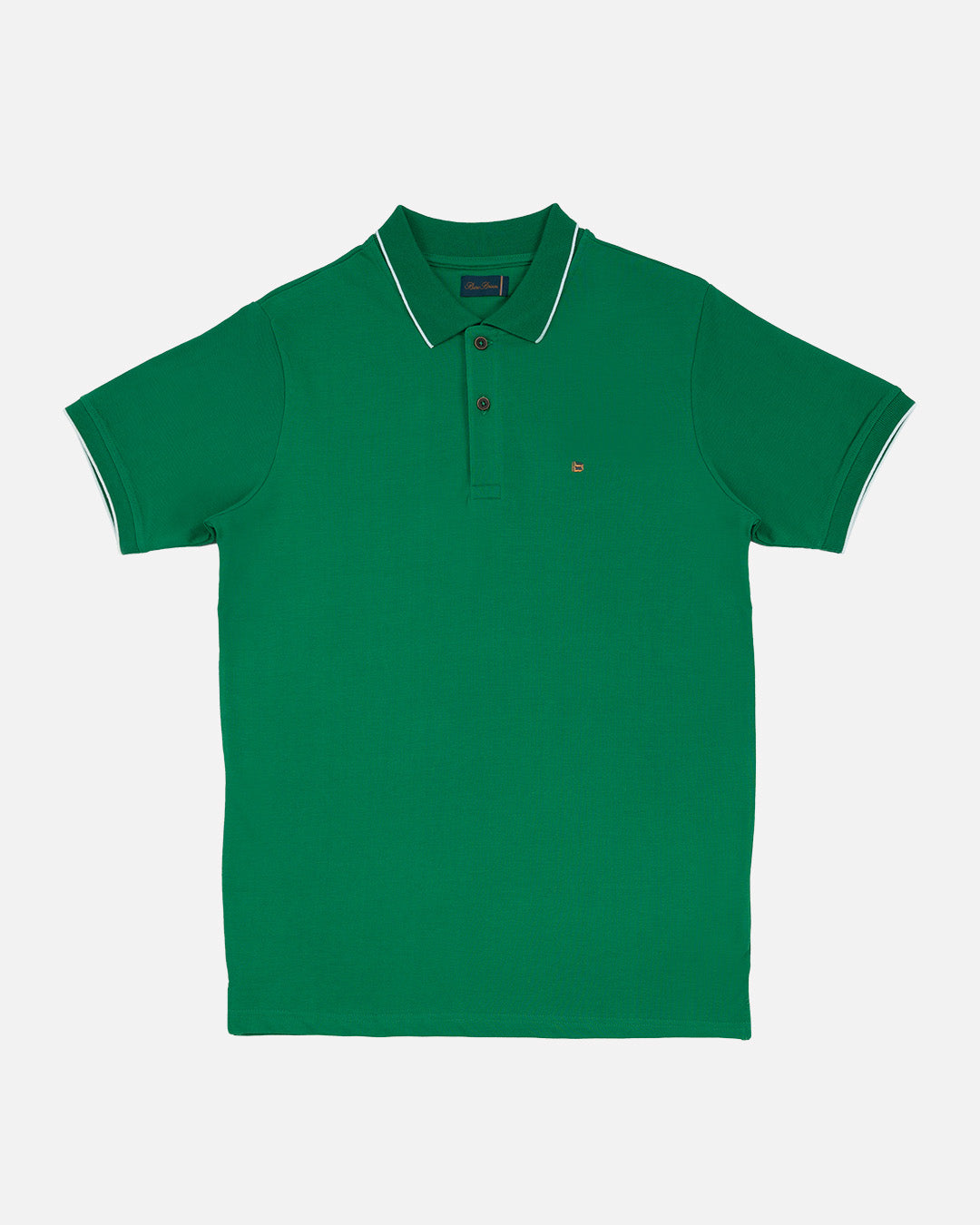 Bare Brown Green Slim Fit Lightweight Polo T-Shirt