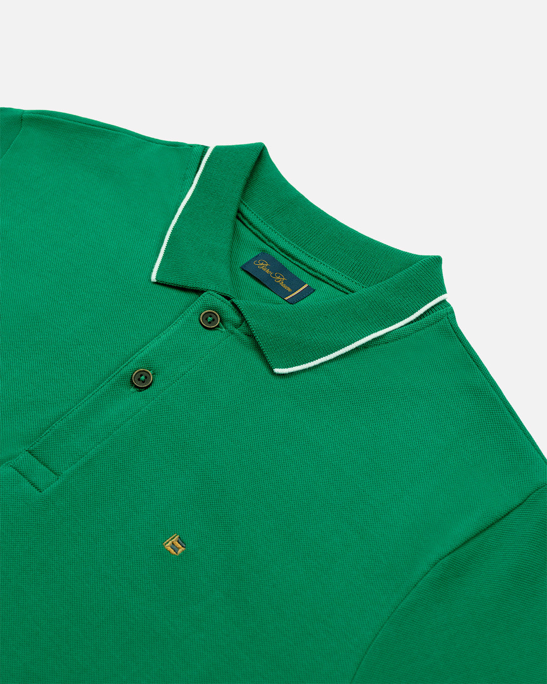 Bare Brown Green Slim Fit Lightweight Polo T-Shirt