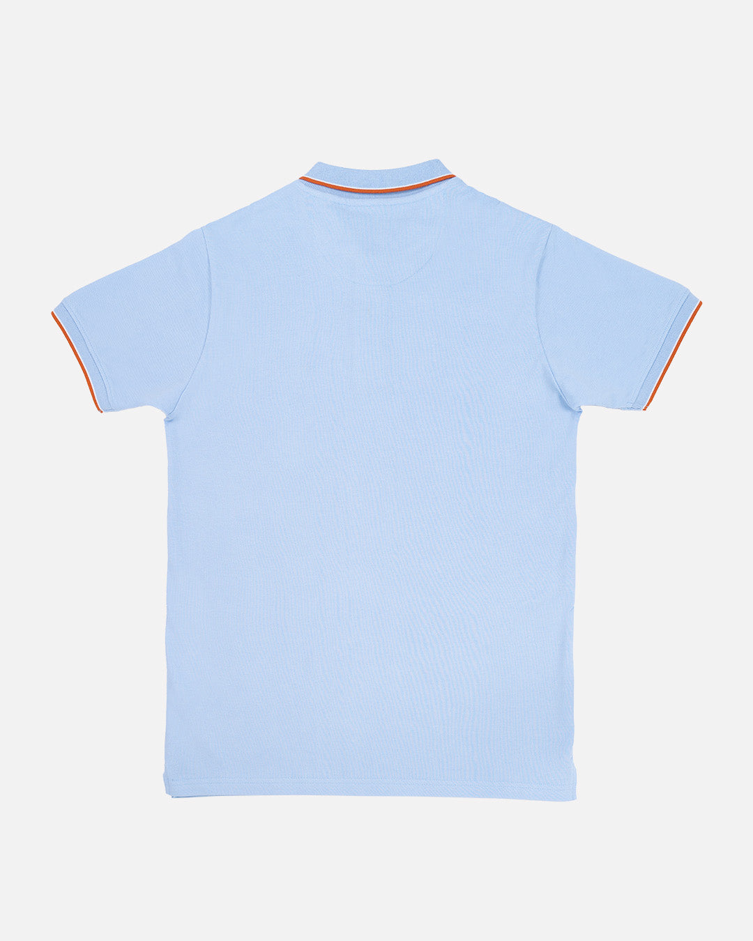 Bare Brown Light Blue Slim Fit Lightweight Polo T-Shirt with Double Tipping