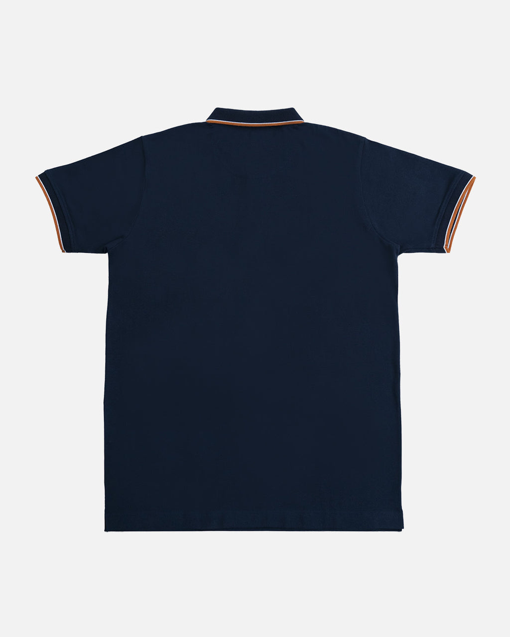Bare Brown Navy Blue Slim Fit Lightweight Polo T-Shirt with Double Tipping