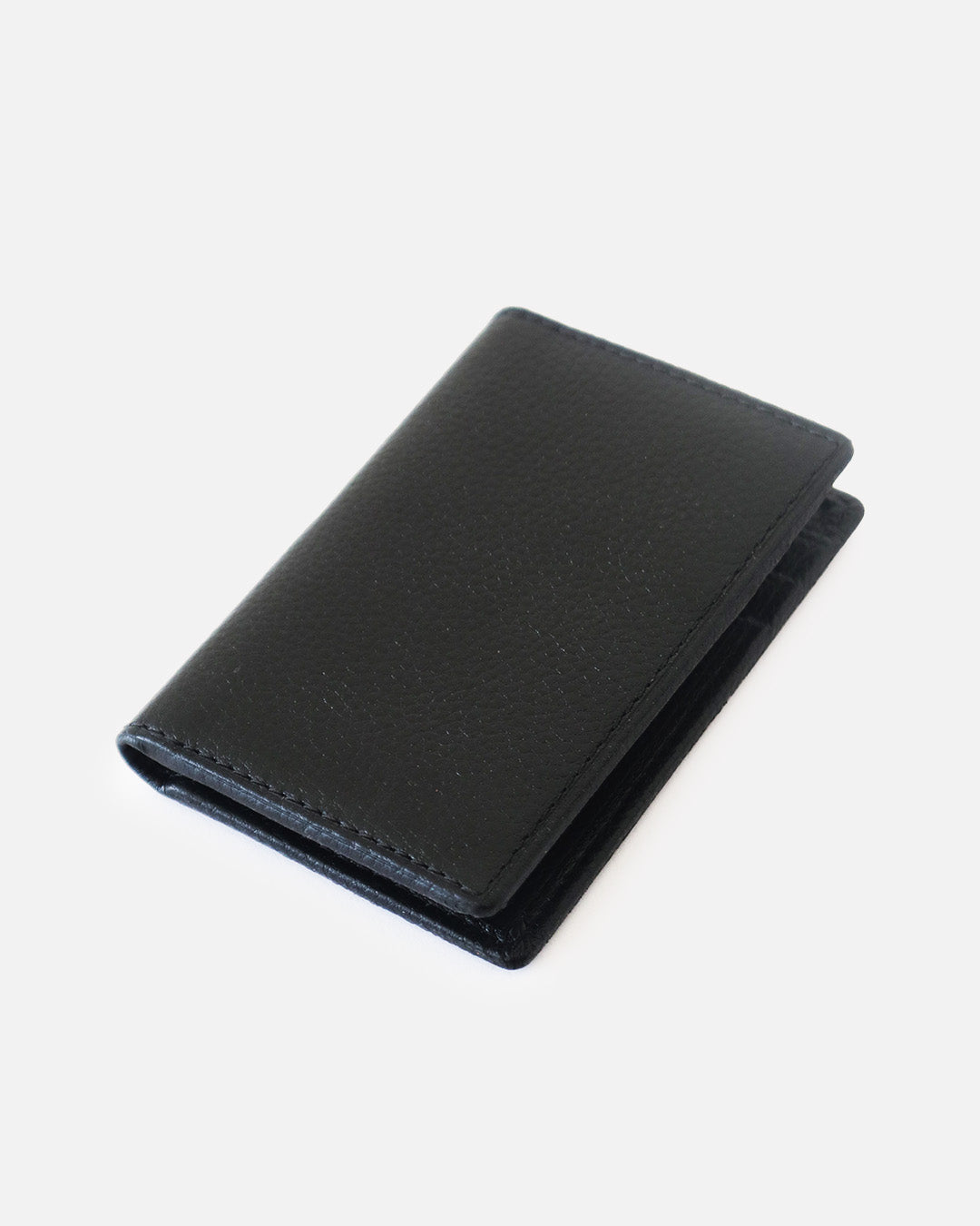 Genuine Leather Black Bi-fold Card Holder With RFID Protection