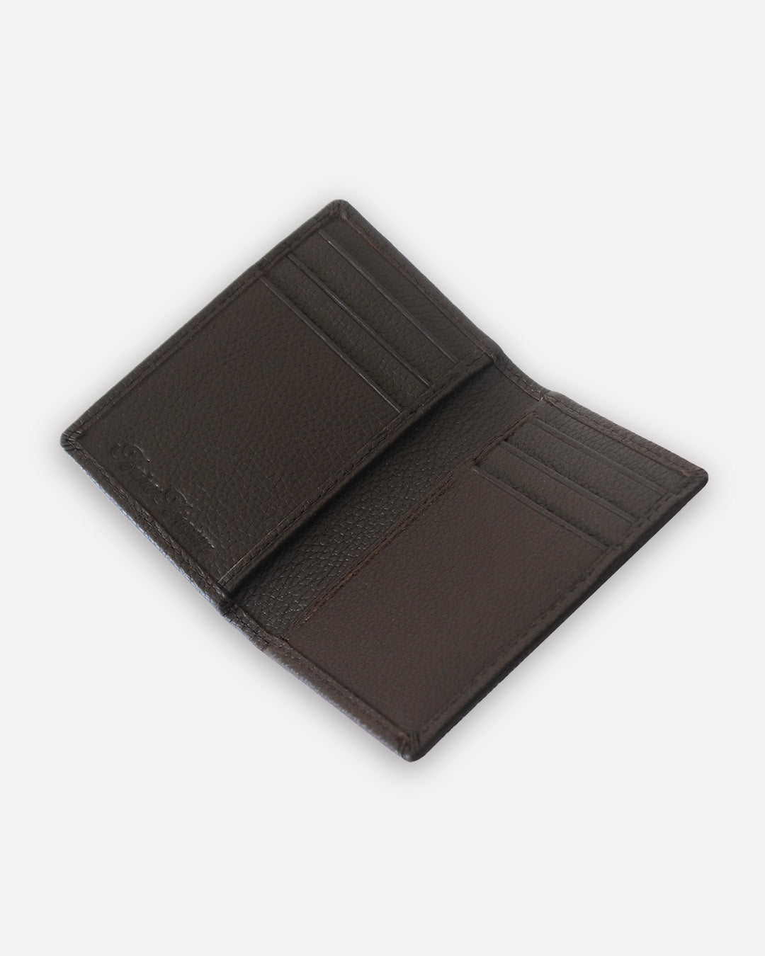 Genuine Leather Brown Bi-fold Card Holder With RFID Protection