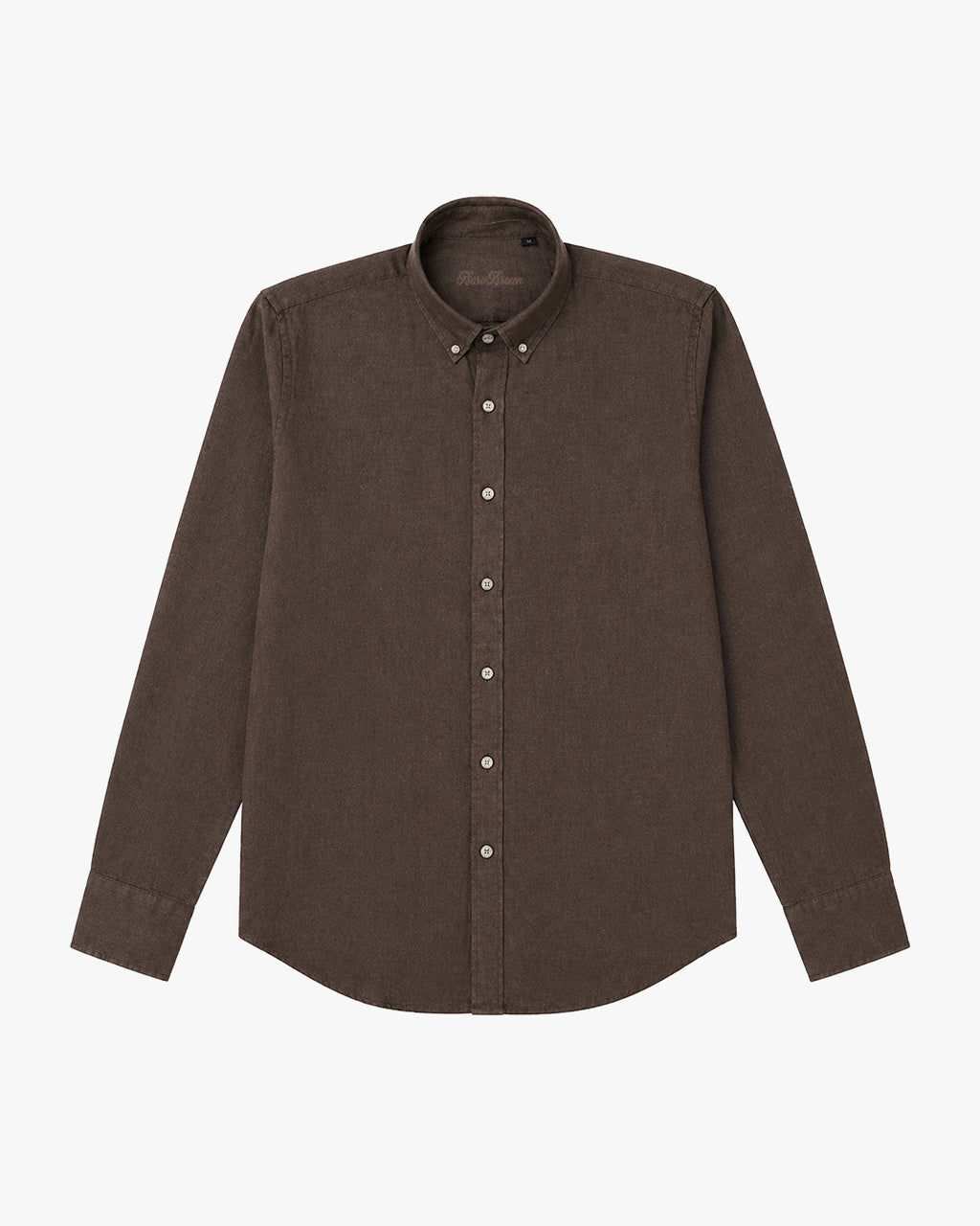 Bare Brown Button Down Collar Linen Shirt, Slim Fit with Full Sleeves - Brown