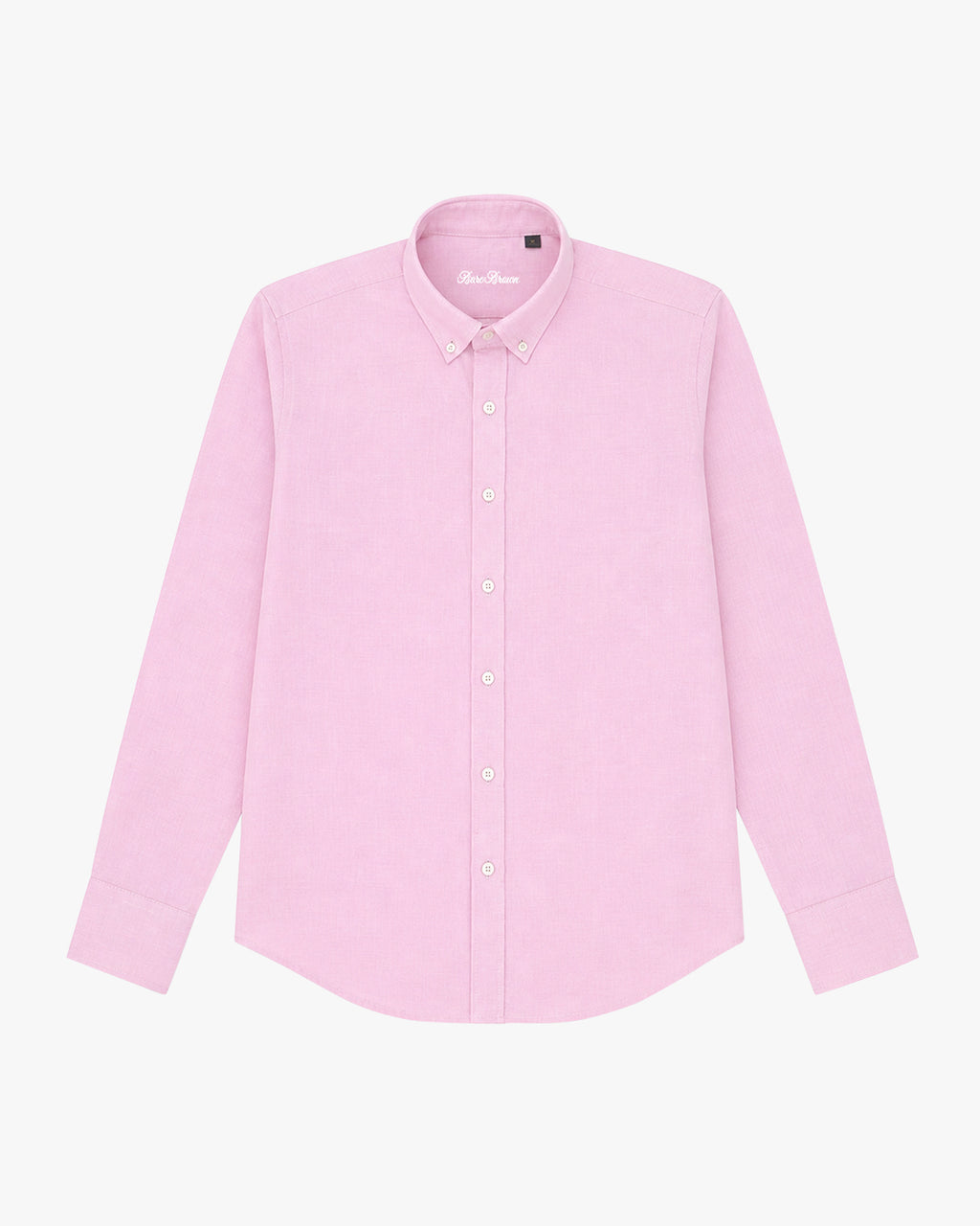 Bare Brown Button Down Collar Cotton Linen Shirt, Slim Fit with Full Sleeve- Light pink