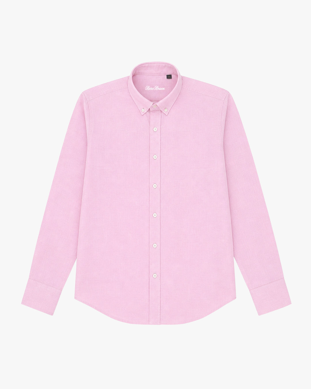 Bare Brown Button Down Collar Cotton Linen Shirt, Slim Fit with Full Sleeve- Light pink