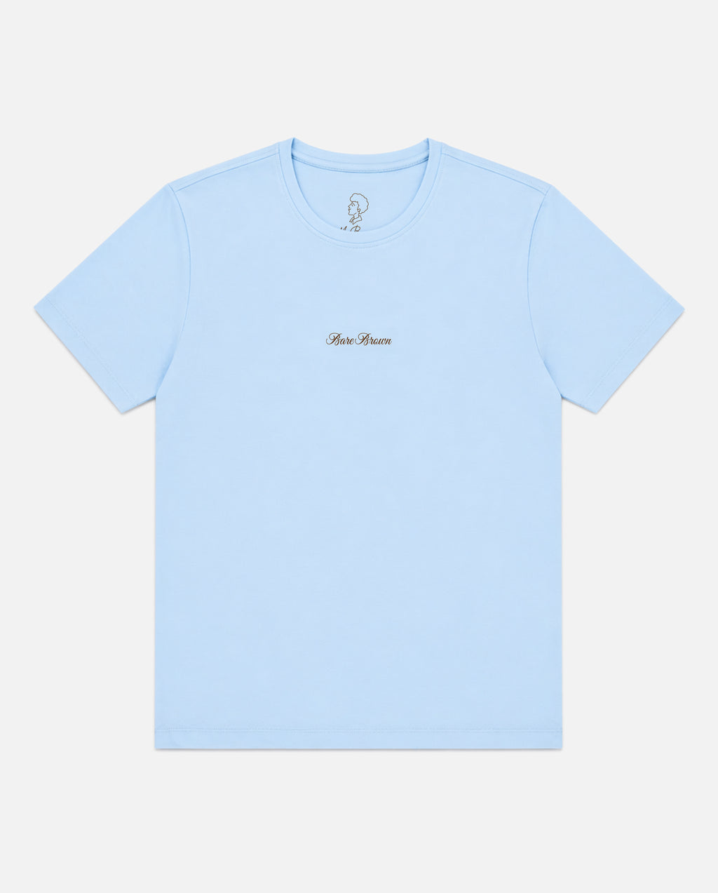 Bare Brown Blue Slim Fit Crew Neck T-Shirt