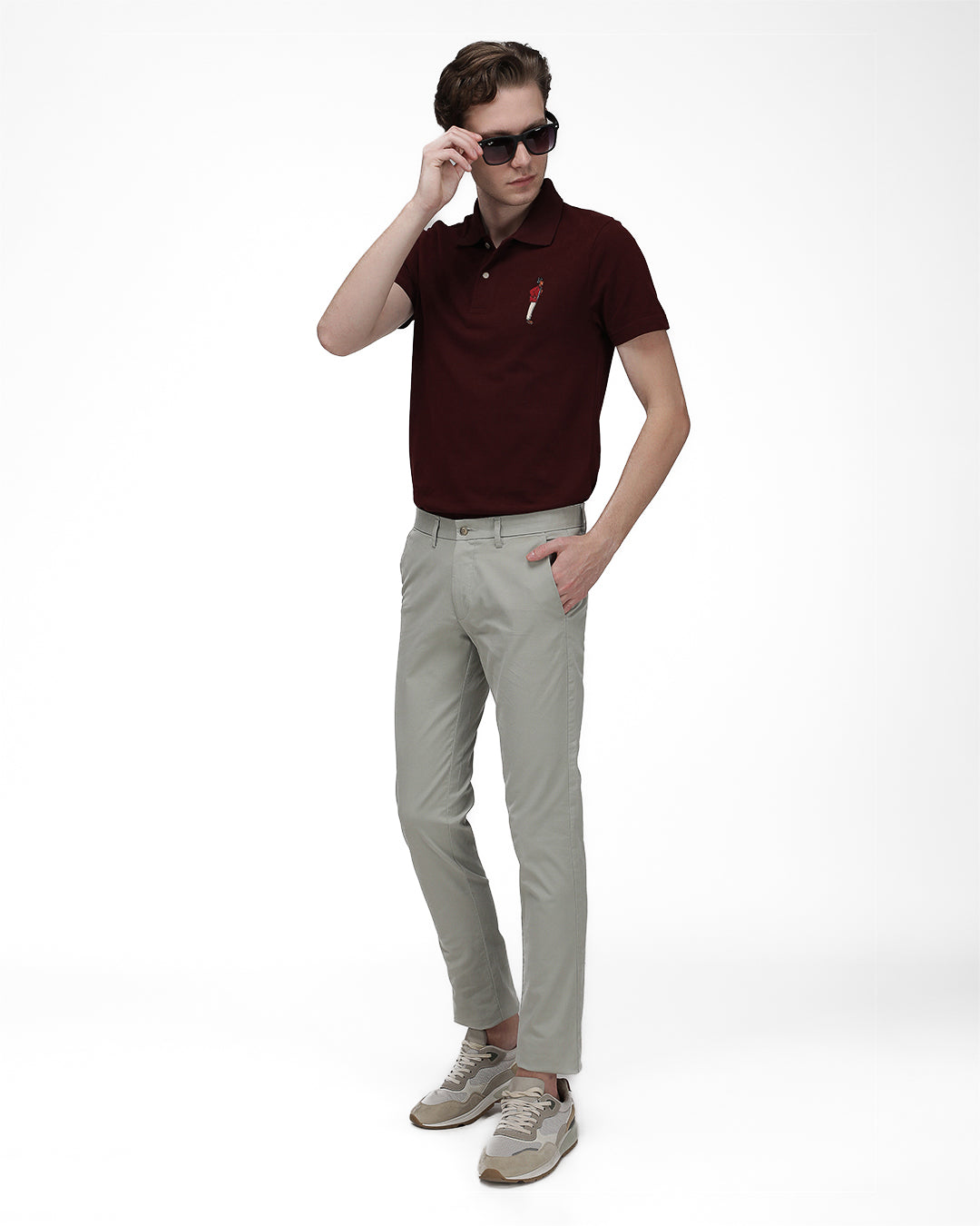 Mr.Brown Maroon Slim Fit Lightweight Polo T-Shirt