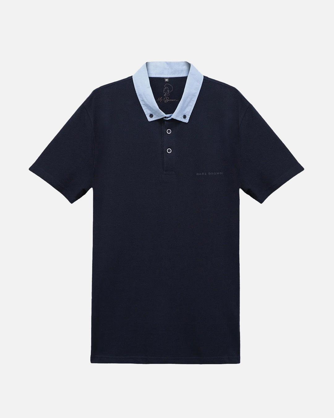 Bare Brown Navy Slim Fit Light weight Polo T-Shirt